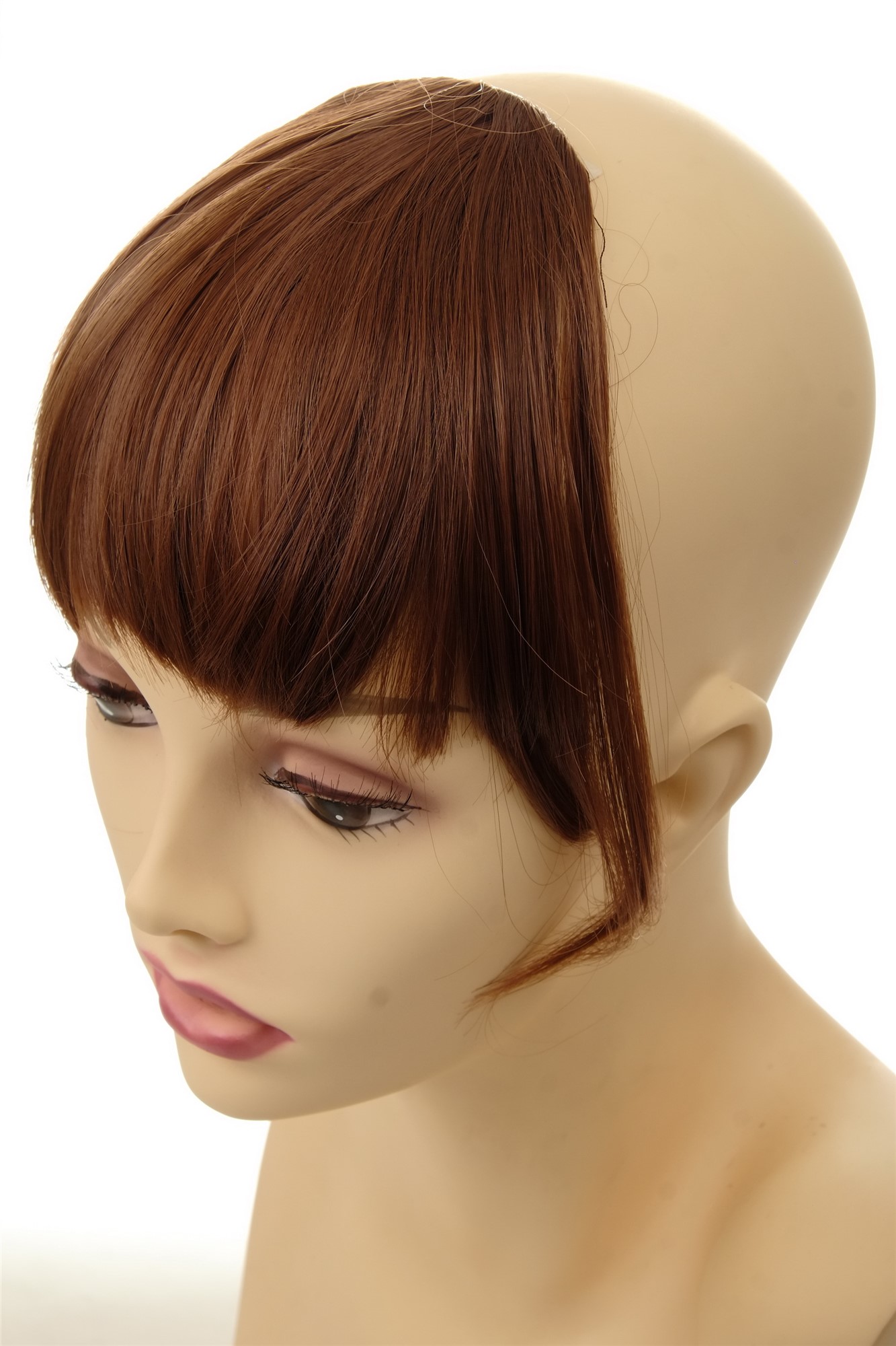 Clip-In Bang, Medium Rust Brown, straight, short