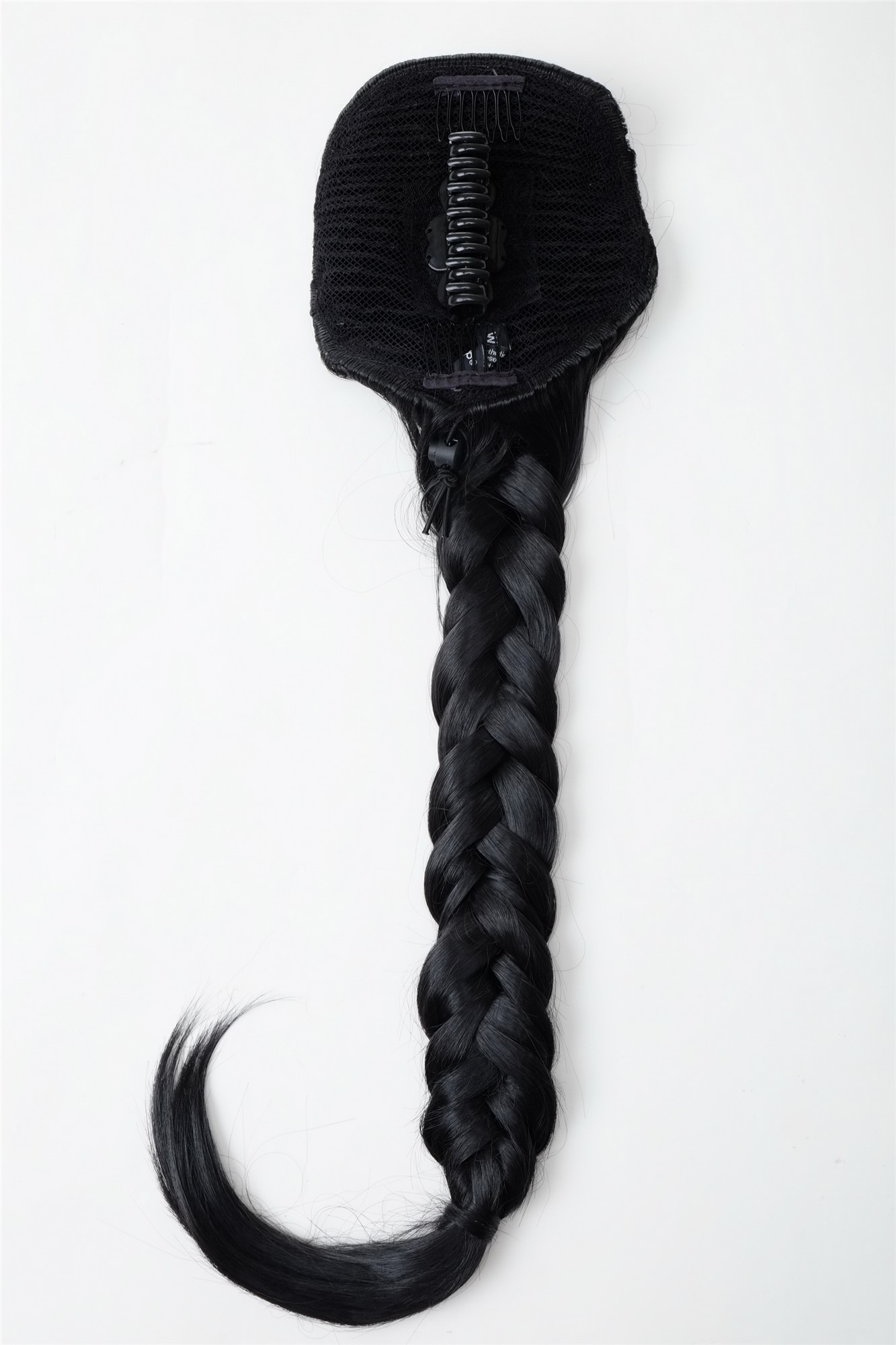 hochwertiges Haarteil Zopf geflochtene Haare lang Schwarz NC006-1B, Ansicht 2, WIG ME UP: Ihr Perücken Online Shop geflochtenes Zopf-Haarteil Samtschwarz 65 cm lang