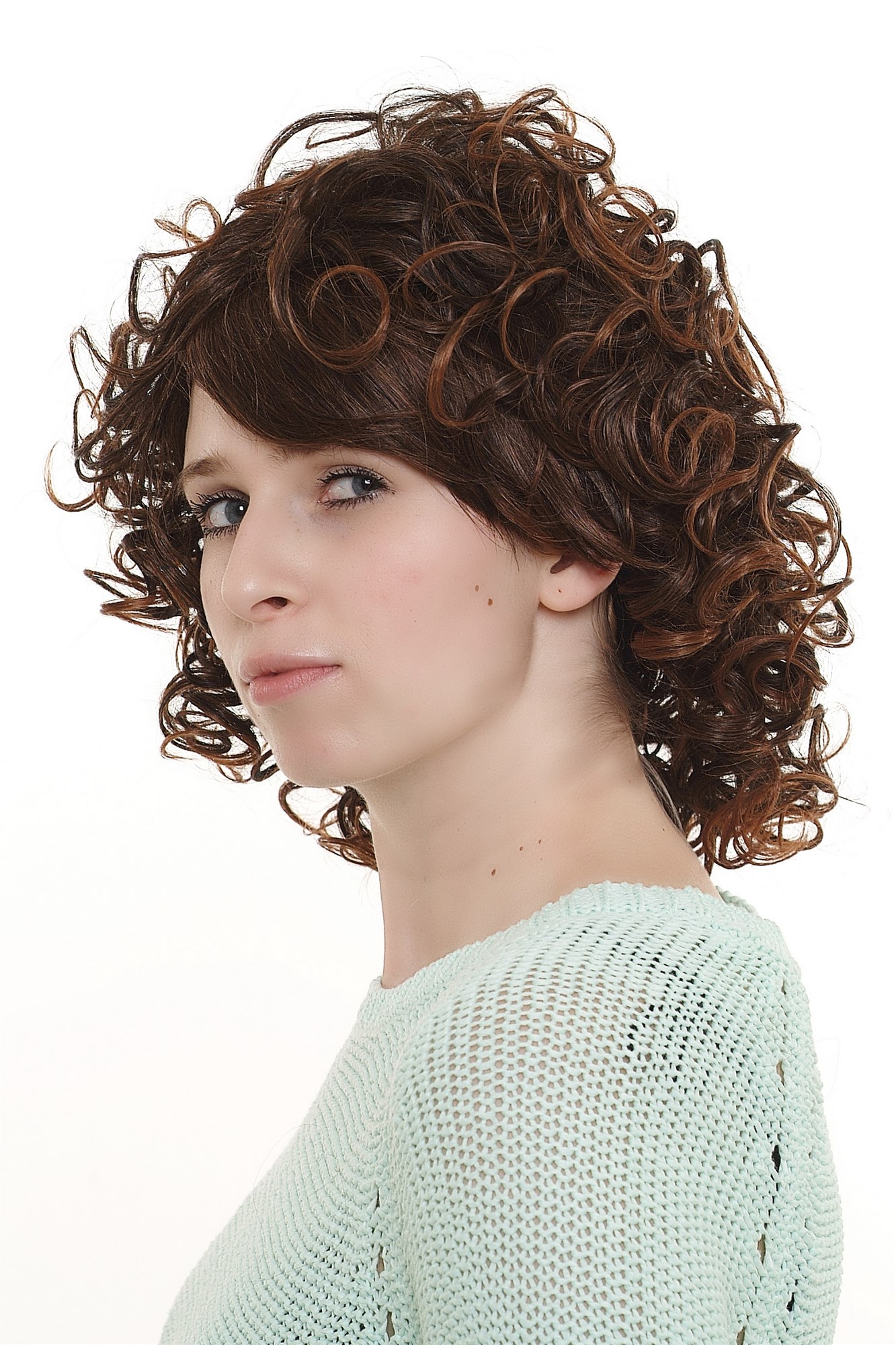 Lady wig curled extravagant neo-classic curls chestnut brown medium length 2301, view 2, WIG ME UP: Your Perücken Online Shop Quality Wigs, Ladies, Brown, curled, shoulder-length