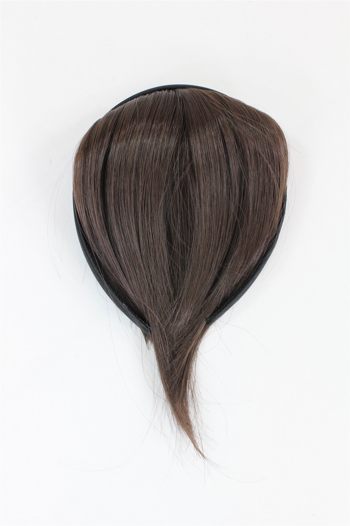 Hair Piece Clip in Bangs Fringe hair circlet long framing strands brown HA071T, view 3, WIG ME UP: Your Perücken Online Shop Clip-In Bang, Brown, straight, short