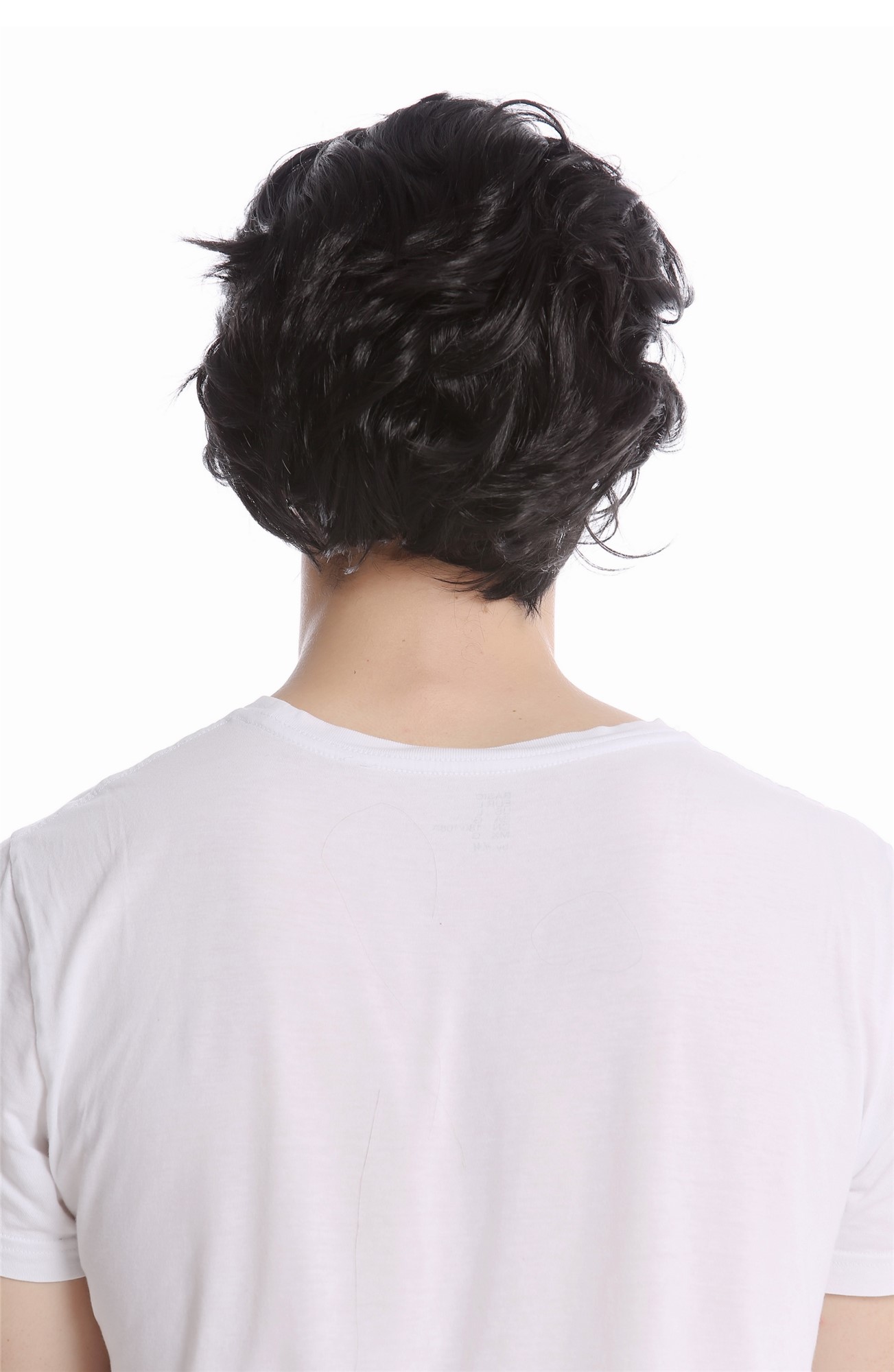 günstige Party Perücke, Perücke Bart Gangster Escobar Boss 0025-ZA103, Ansicht 4, WIG ME UP: Ihr Perücken Online Shop wellige Party Perücke Schwarz kurze Haare für Herren