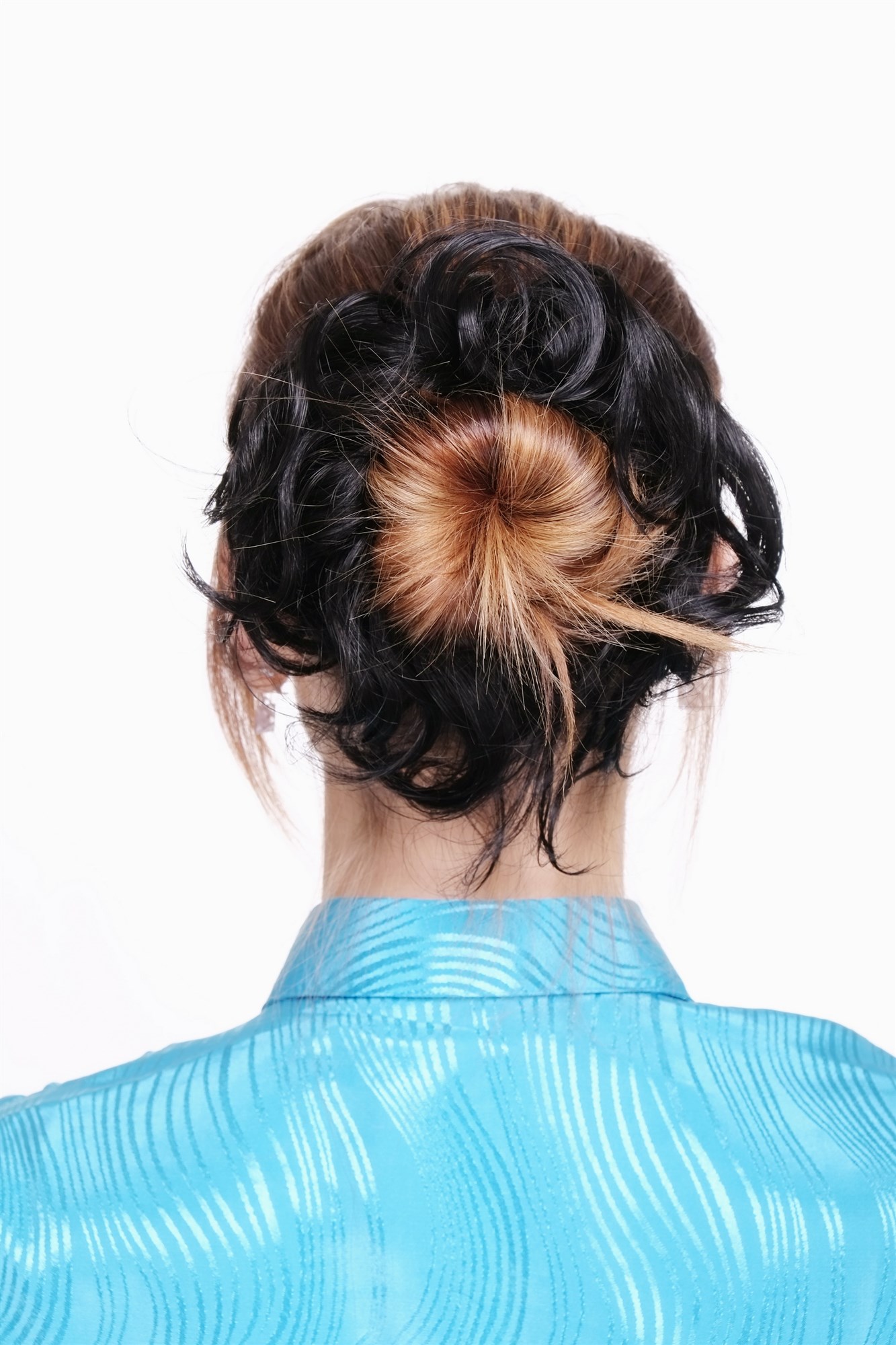 Scrunchie Haarband Schwarzbraun Schwarz JL-0119A-2, Ansicht 2, WIG ME UP: Ihr Perücken Online Shop Scrunchie lockig Schwarzbraun 17 cm