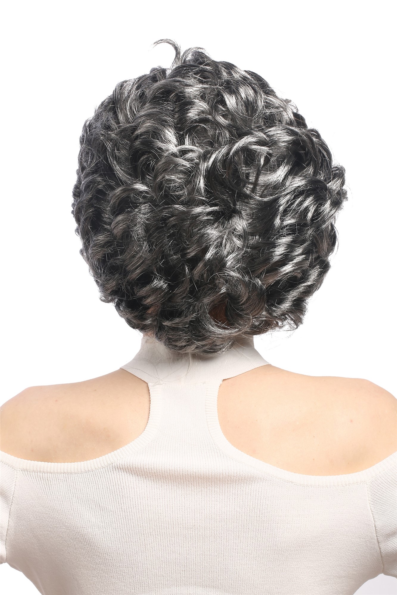 Lady Party Wig Halloween Fancy Dress grey curls full volume Granny old older High Society Dame, view 3, WIG ME UP: Your Perücken Online Shop Party Wig, Ladies, Grey, curled, short