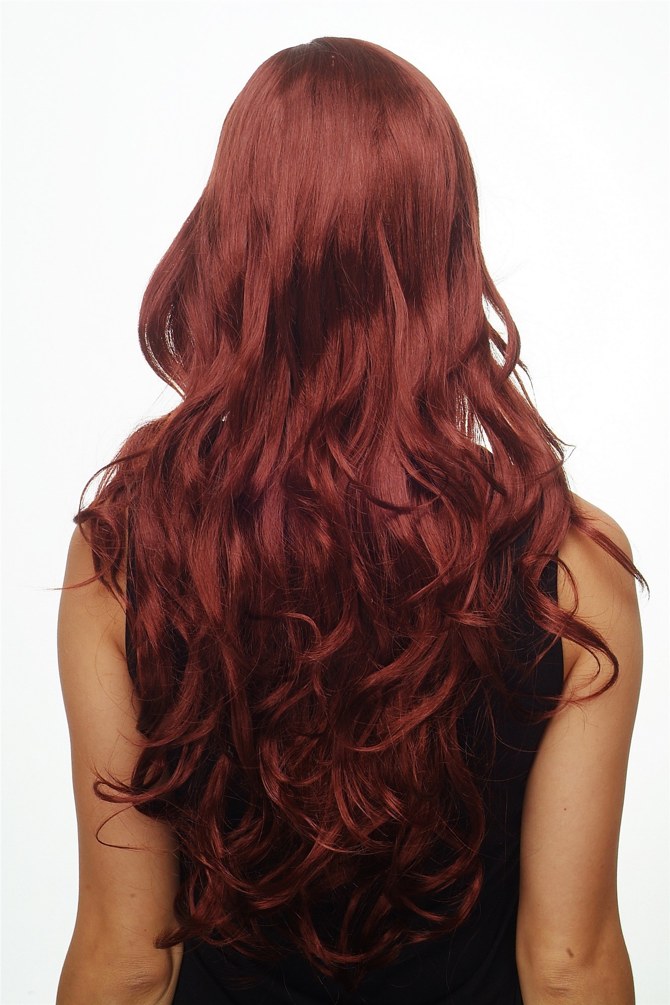 hochwertige Qualitätsperücken, Perücke lang wallendes Haar wellig leicht lockig Gold-Rotbraun 9204S-35, Ansicht 3, WIG ME UP: Ihr Perücken Online Shop lockige Tressen-Perücke mit Kopfhaut-Imitat Gold-Rotbraun lange Haare für Damen