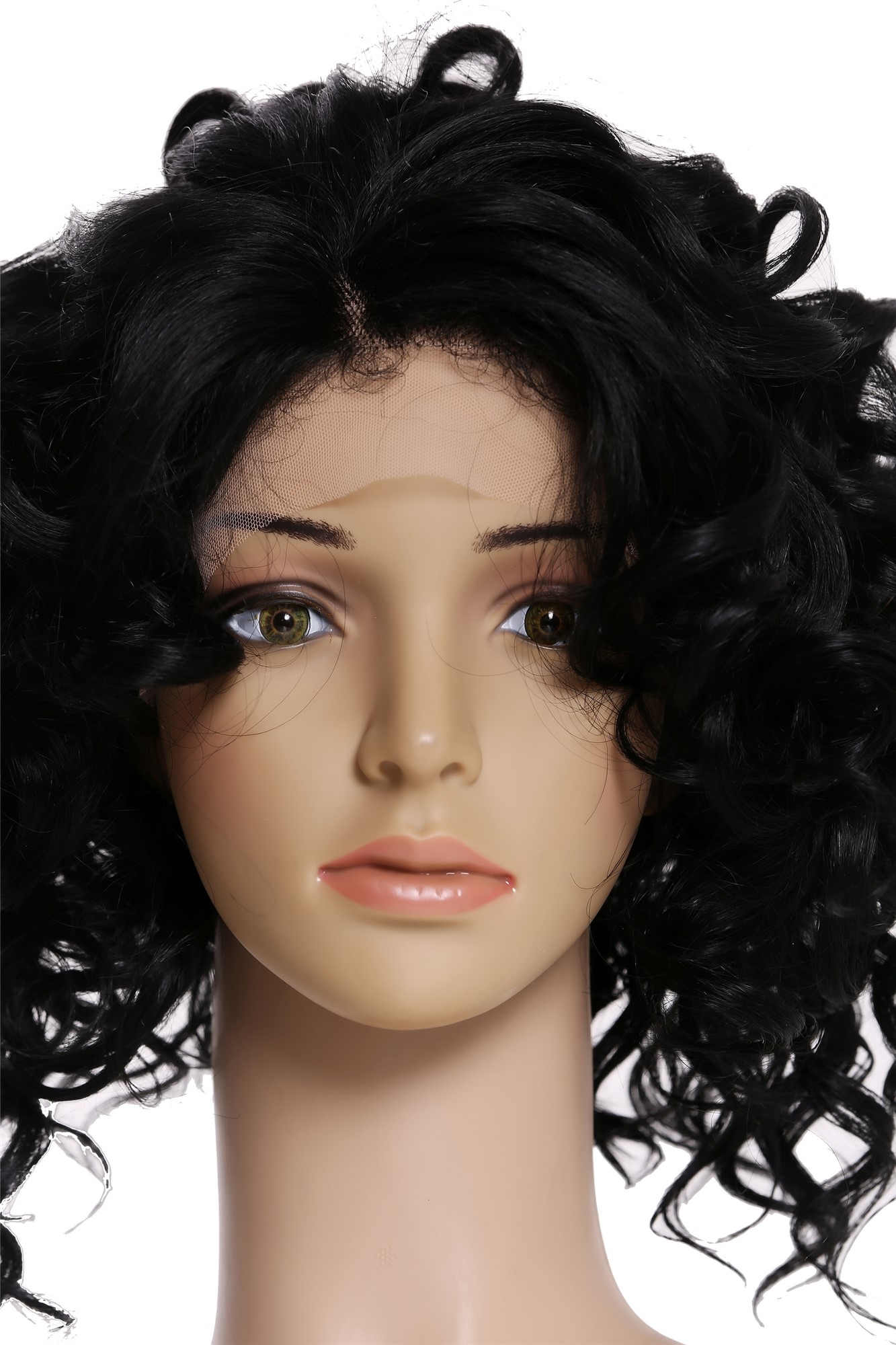 Quality Wigs, Unisex, Black, curled, short