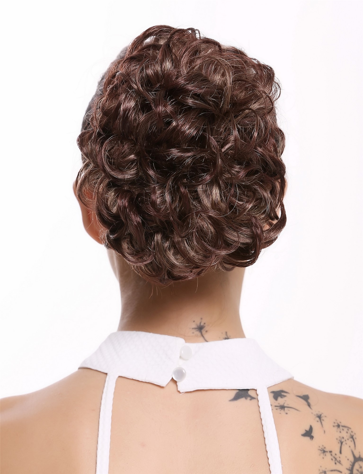 Dutt Locken Volumen Zopf kurz Braun Blond Mix Q0147-25T33, Ansicht 2, WIG ME UP: Ihr Perücken Online Shop lockiger Dutt Haarteil Blond-Braun-Mix