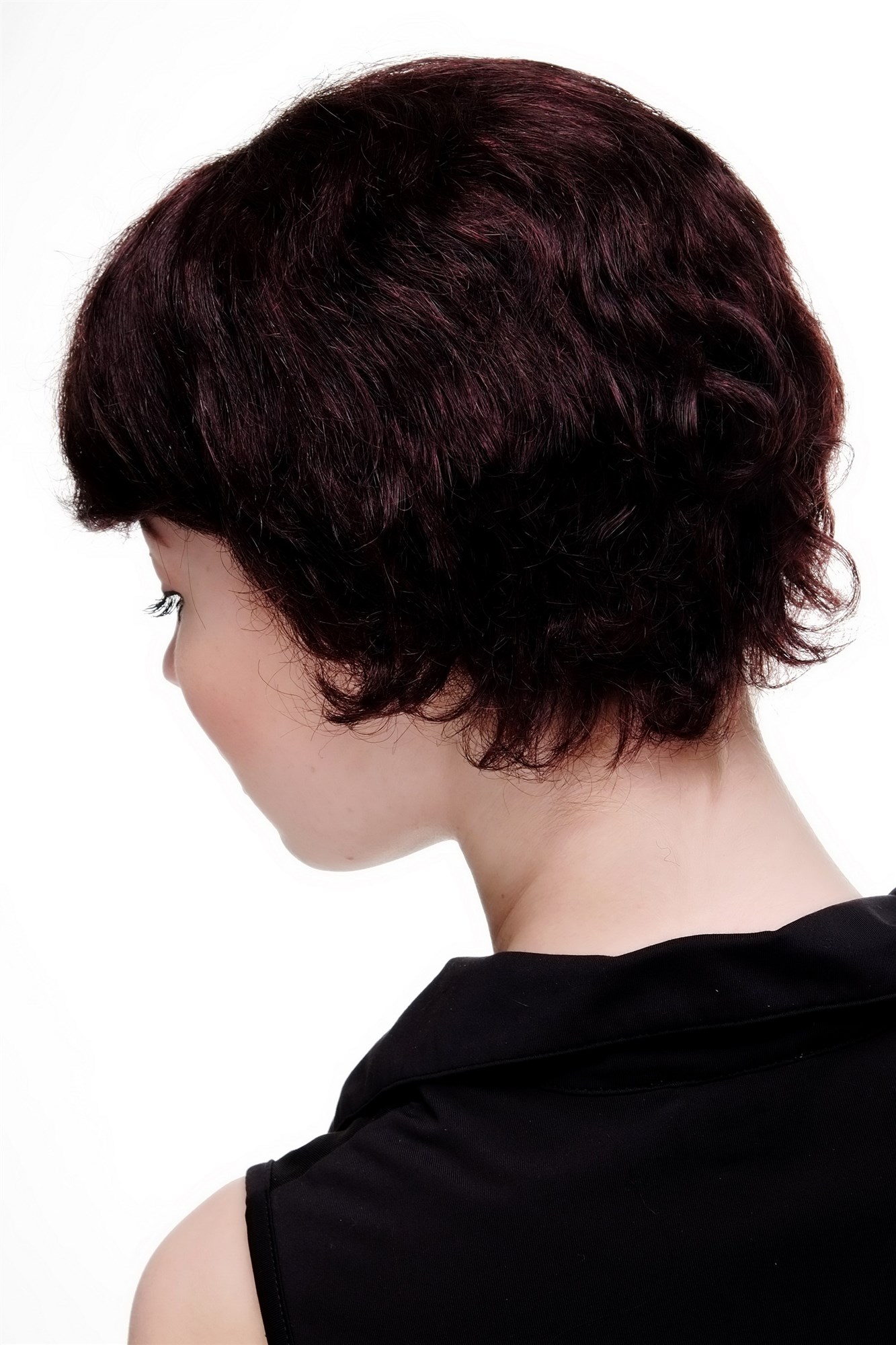 Lady Woman Wig 100% Human hair short wavy dark mahogany brown mix 9903HH, view 5, WIG ME UP: Your Perücken Online Shop Quality Wigs, Ladies, brown mix, curled, short, 100% Human Hair