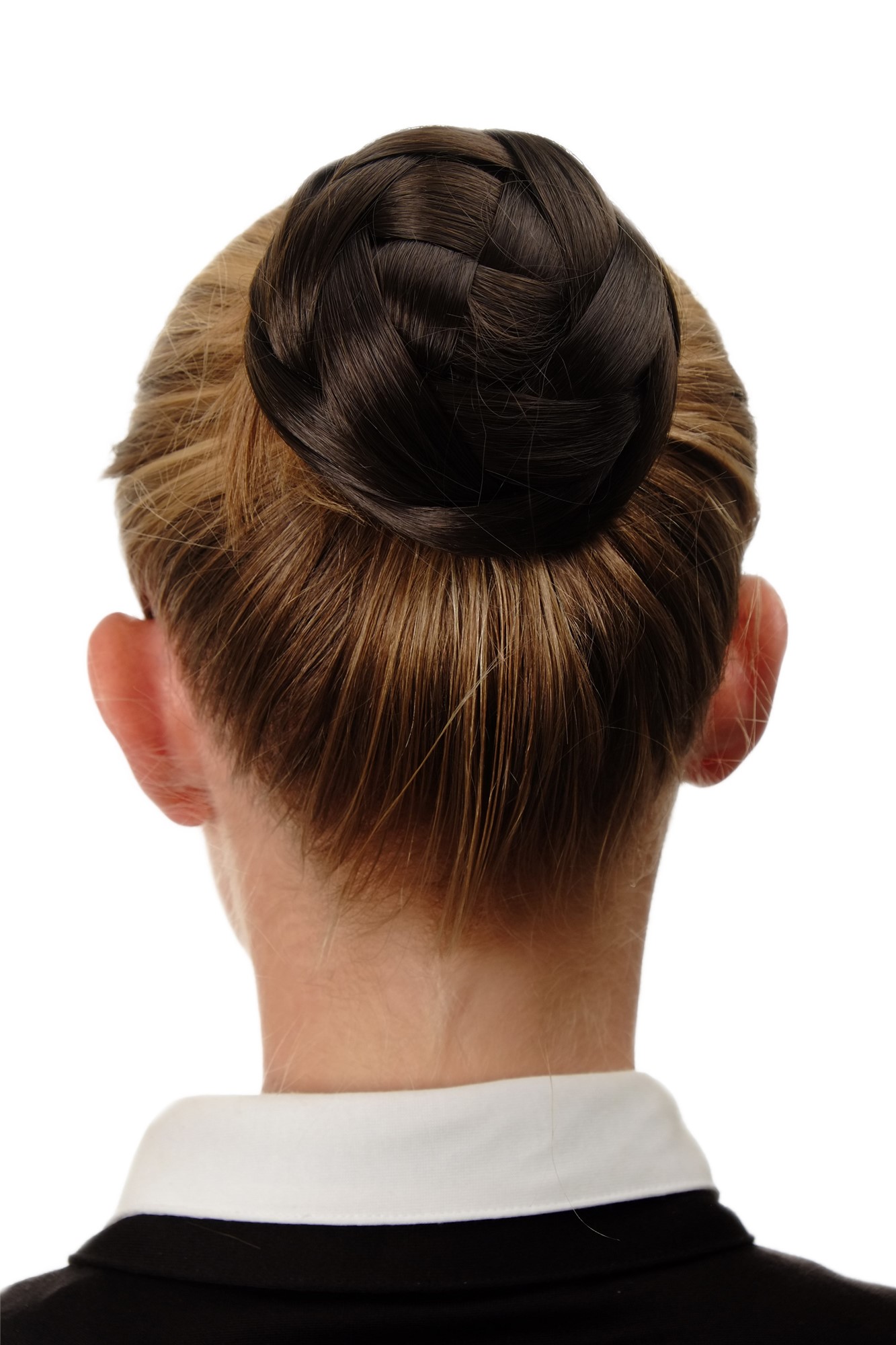 Haarknoten Haarteil Dutt geflochten Mittelbraun Q399D-6, Vorderansicht, WIG ME UP: Ihr Perücken Online Shop geflochtener Dutt Haarteil Mittelbraun