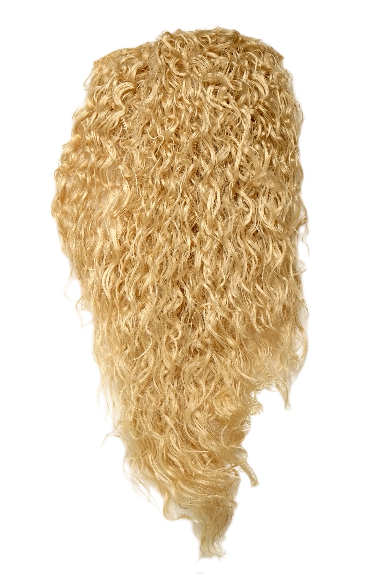 Halfwig, golden-light blonde, curled, long