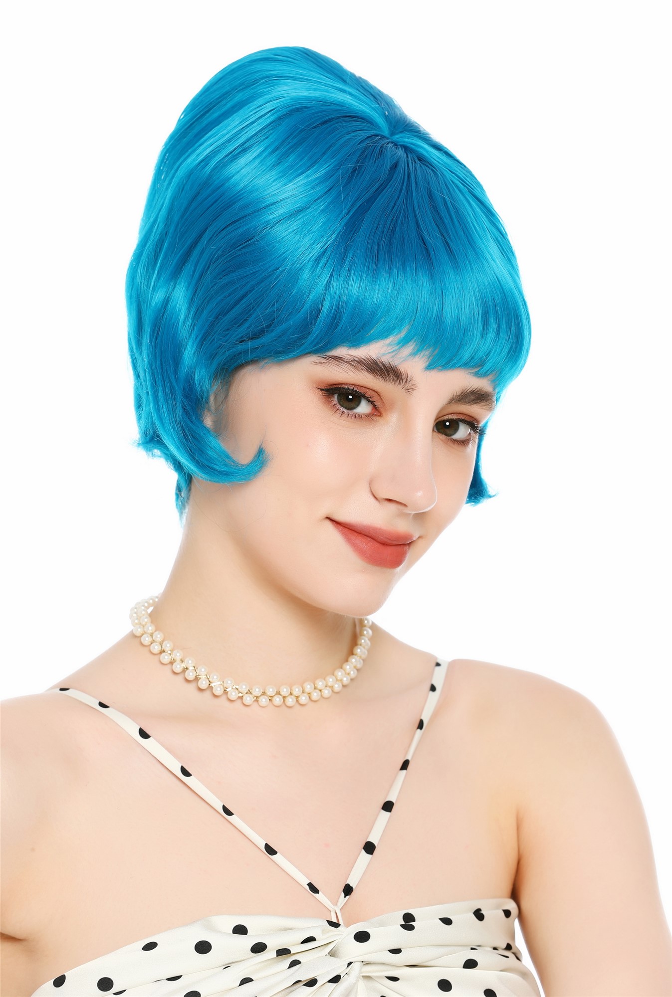 Perücke Damen Retro Vintage 50er 60er Beehive hochtoupiert Blau DW3436-T4440
