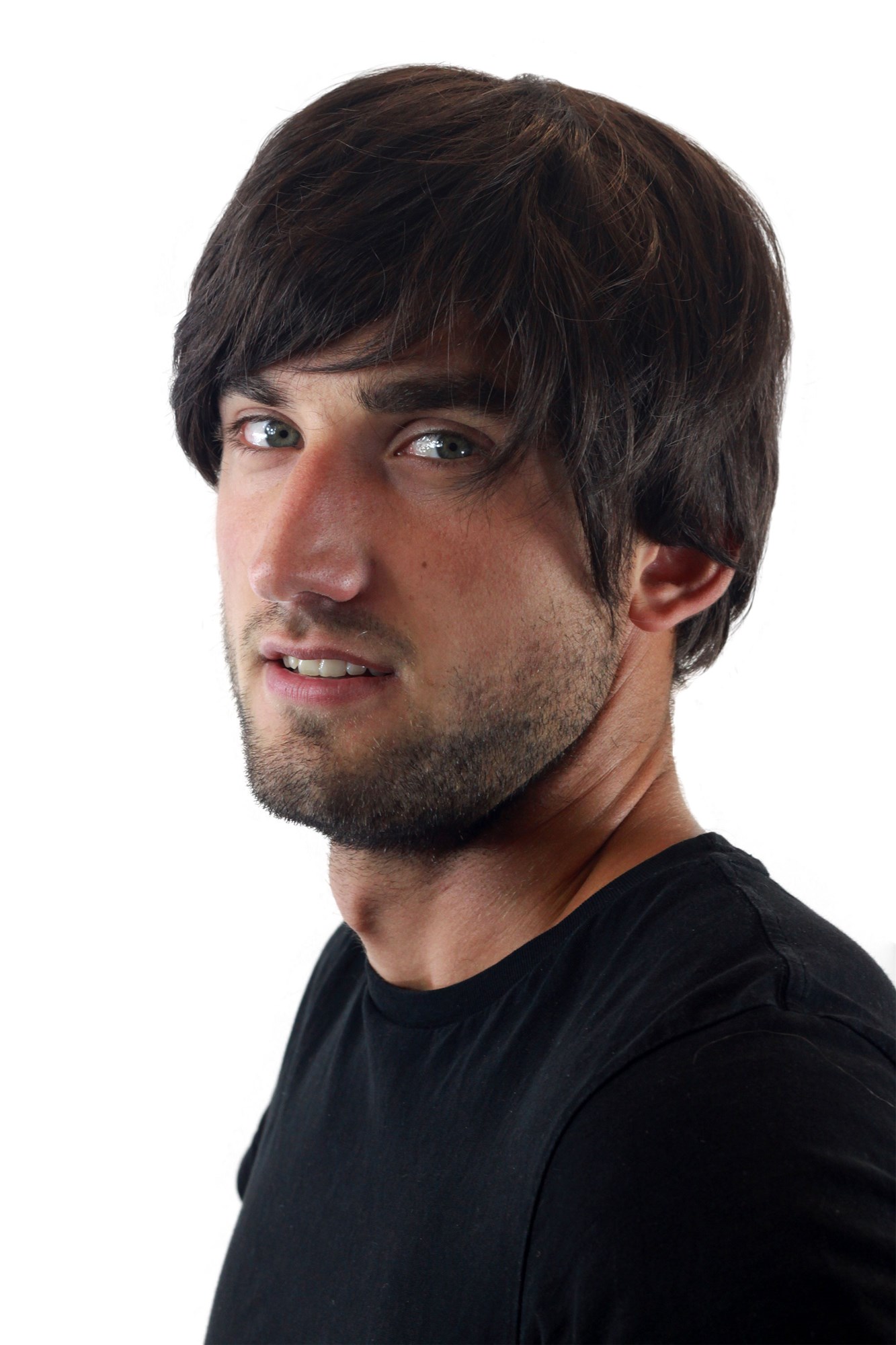 hochwertige Qualitätsperücken, Herrenperücke Kurzhaarig Braun Scheitel GFW993-6, Ansicht 3, WIG ME UP: Ihr Perücken Online Shop glatte Tressen-Perücke Braun kurze Haare für Herren