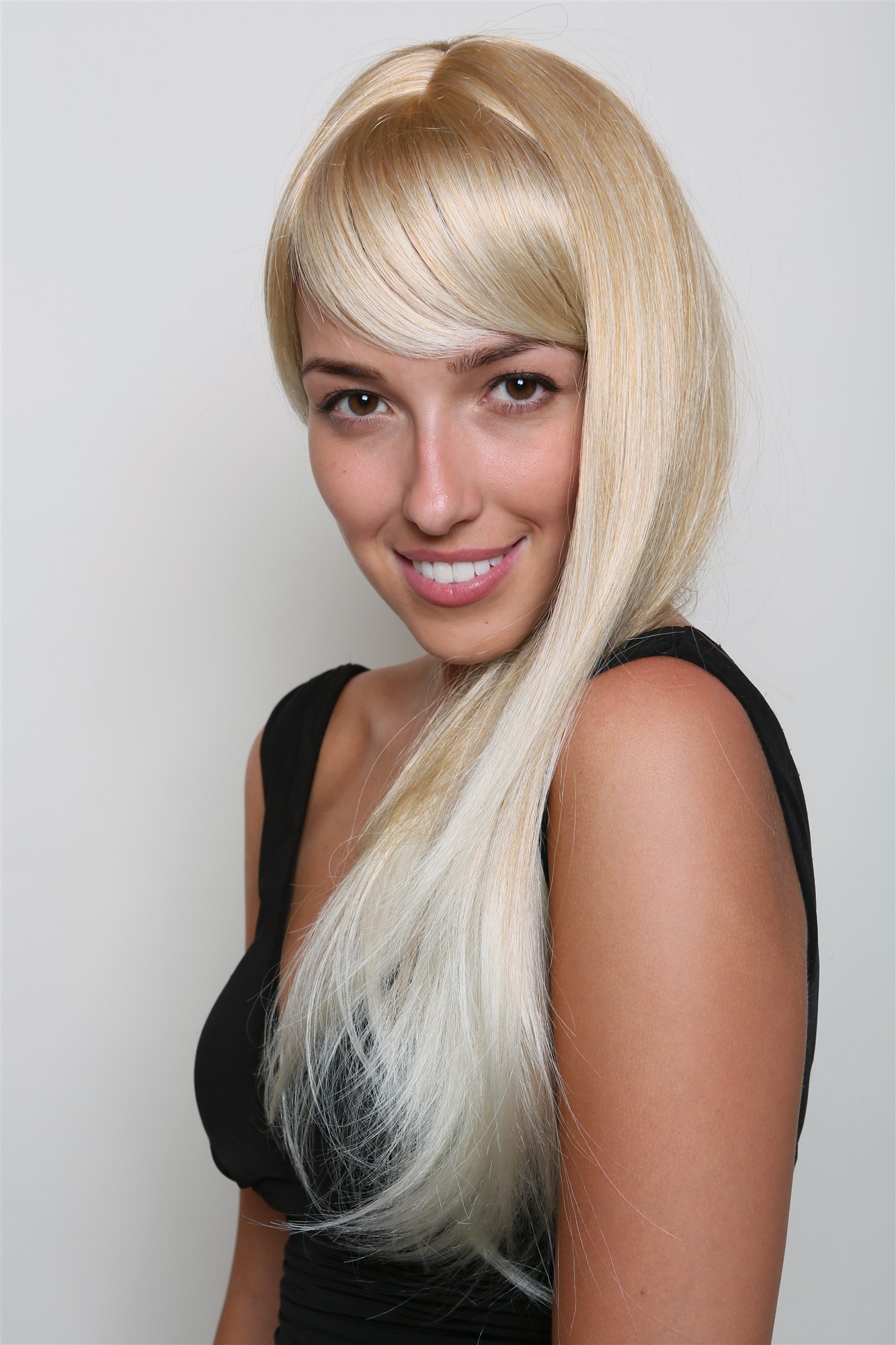 Lady women wig fringe parted straight long blonde platinum highlights tips 3115, view 6, WIG ME UP: Your Perücken Online Shop Quality Wigs, Ladies, Blonde, straight, long