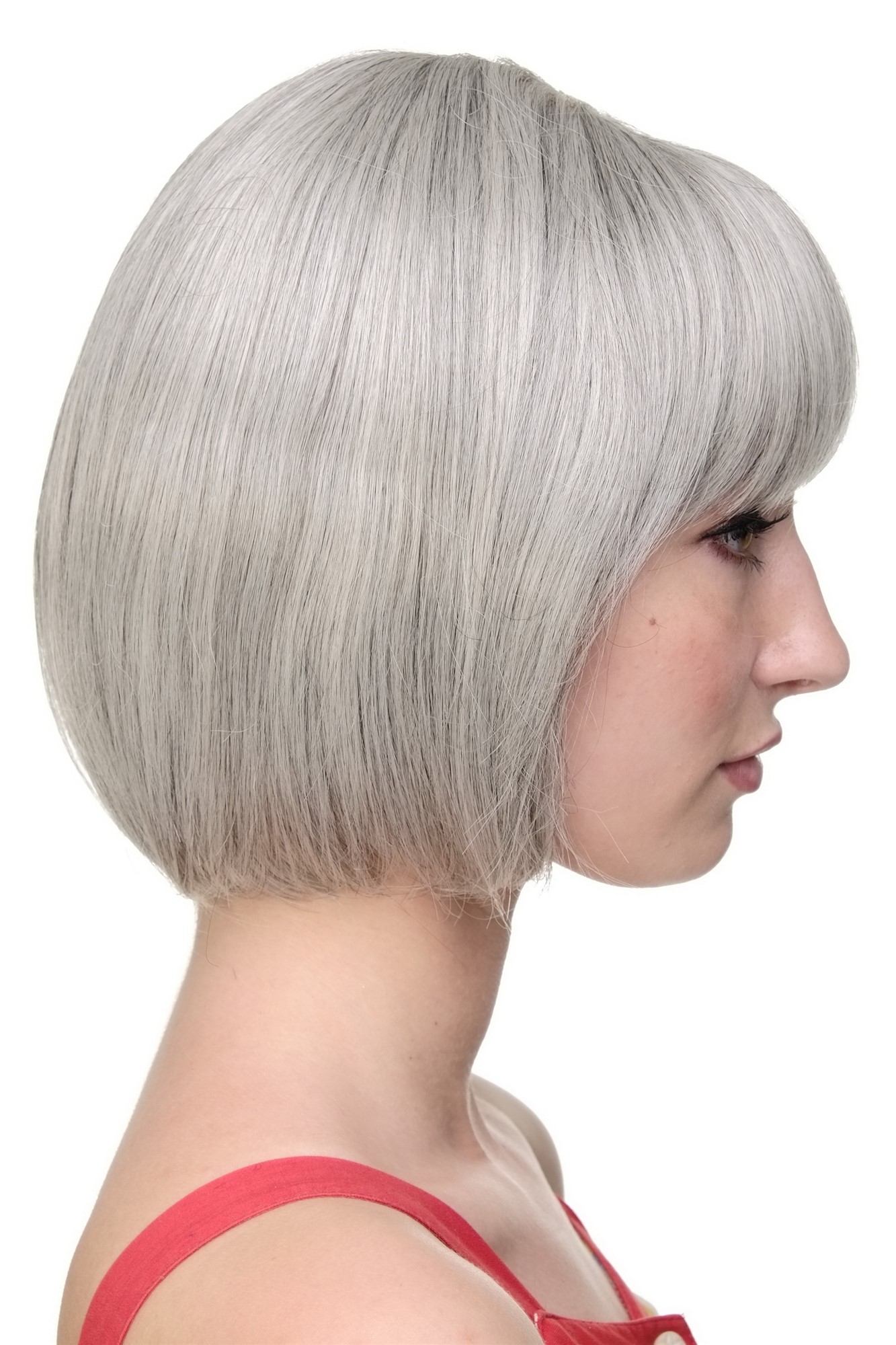 Lady  Wig short Page Bob fringe bangs silvery grey 703-51, view 3, WIG ME UP: Your Perücken Online Shop Quality Wigs, Ladies, silver-gray-black, straight, short