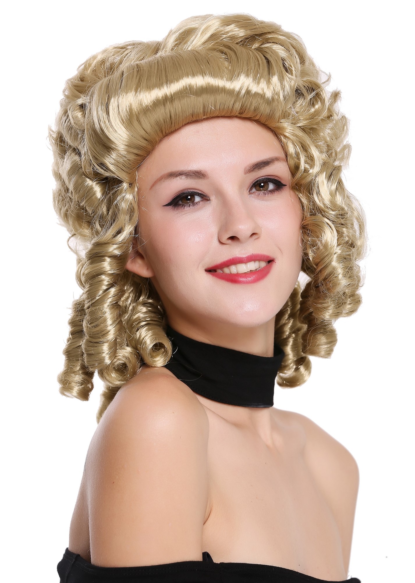 Lady Women Party Wig Baroque Colonial Era Belle blonde curls ringlets 91022, view 3, WIG ME UP: Your Perücken Online Shop Party Wig, Ladies, Blonde, curled, shoulder-length