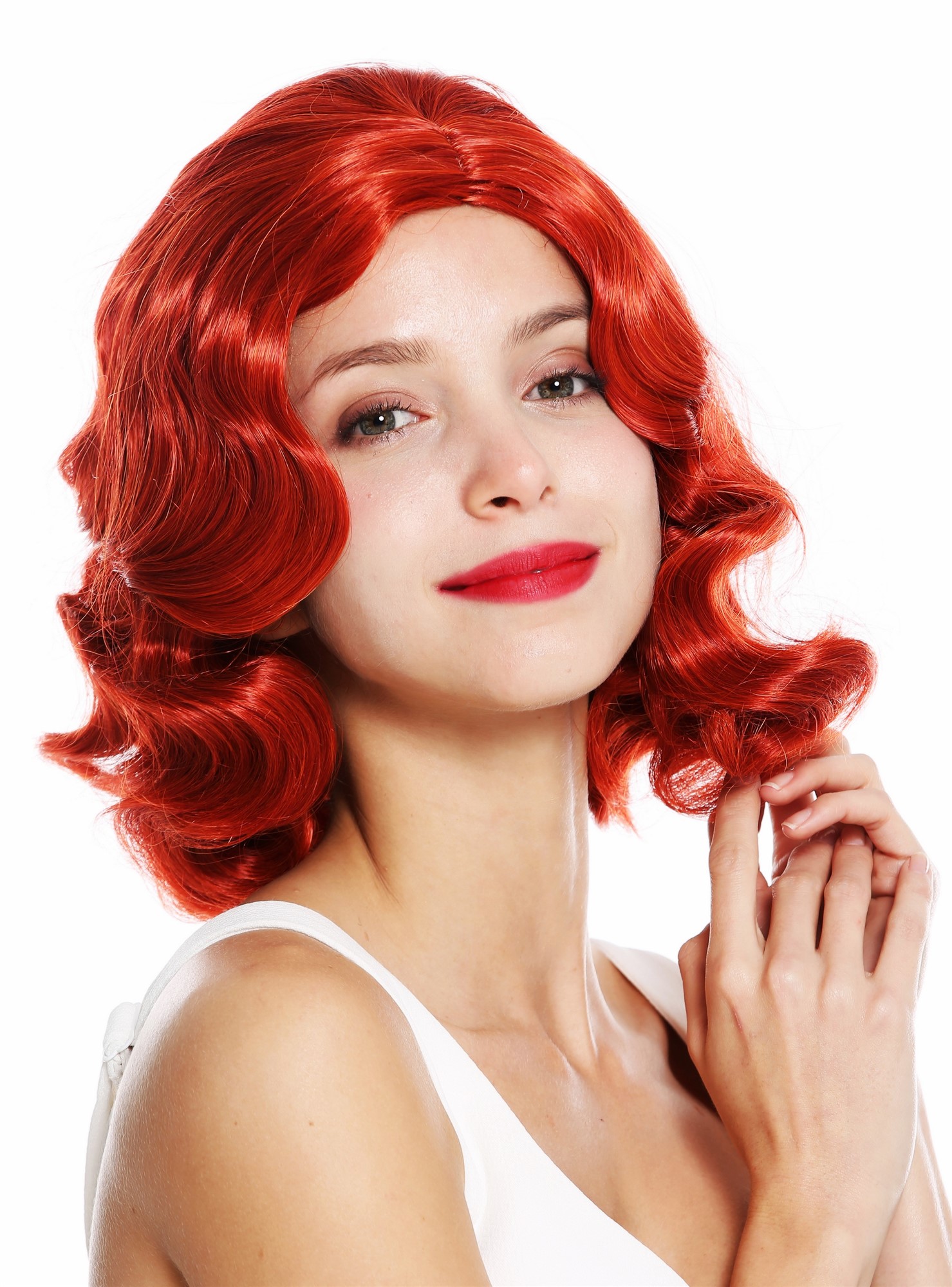 Lady wig 20's swing jazzy Charleston Chicago middle parting wavy red GFW1726, view 3, WIG ME UP: Your Perücken Online Shop Quality Wigs, Ladies, fire red, wavy, short