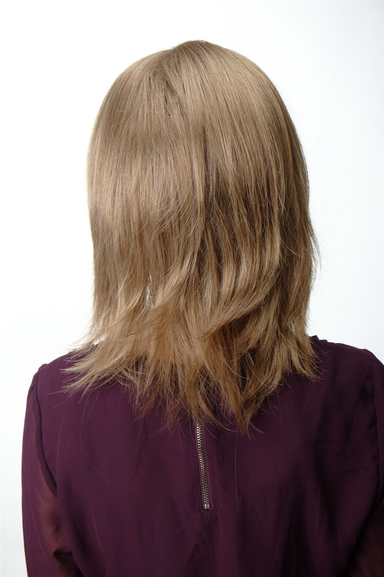 hochwertige Qualitätsperücken, Perücke Damen Herren Schulterlang Hellbraun GFW892-14, Ansicht 4, WIG ME UP: Ihr Perücken Online Shop glatte Tressen-Perücke Hellbraun schulterlange Haare für Unisex