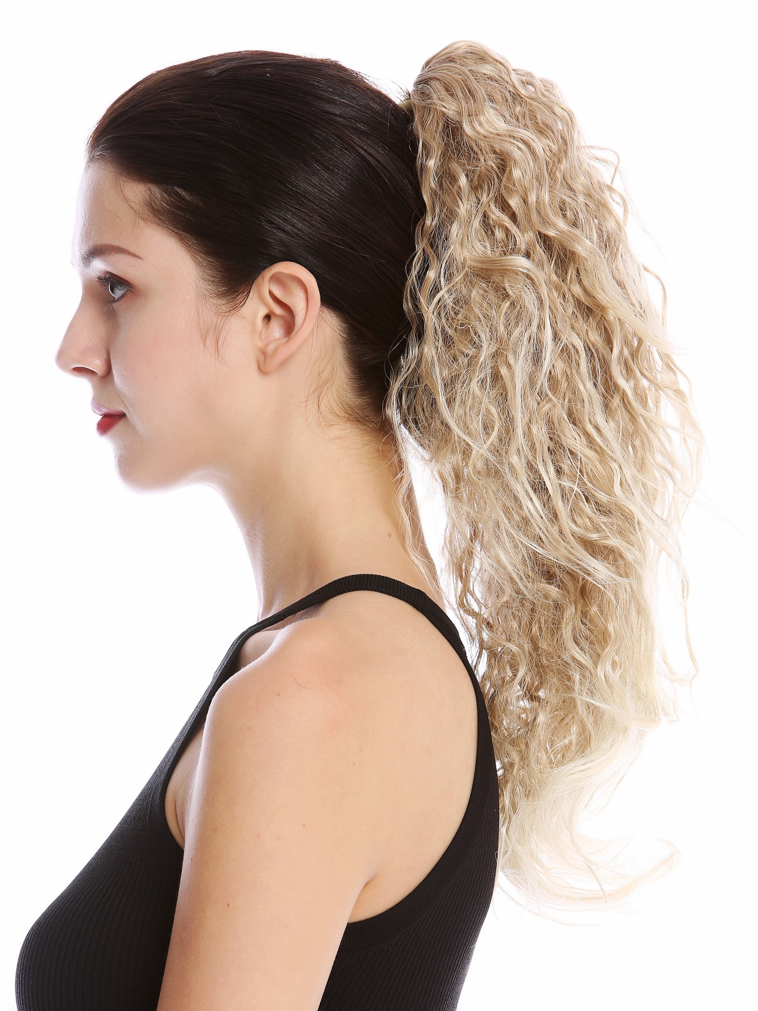Ponytail Hairpiece long voluminous curled blond beach look bleached tips 237-V, view 3, WIG ME UP: Your Perücken Online Shop Ponytails, blond mix, wavy, long