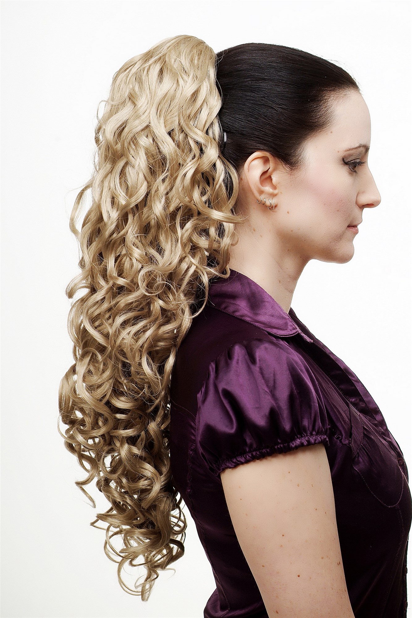 N310-22 Hairpiece PONYTAIL extension VERY long MASSIVE volume voluminous curly AMAZING curls kinks middle medium blond 23", view 2, WIG ME UP: Your Perücken Online Shop Ponytails, light blonde, curled, long