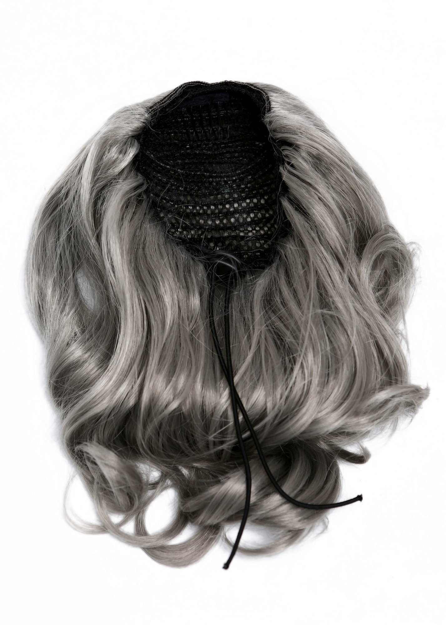 Hairpiece ponytail comb &draw string short wavy voluminous silver grey JL-3023, view 2, WIG ME UP: Your Perücken Online Shop Ponytails, silver gray, wavy, shoulder-length