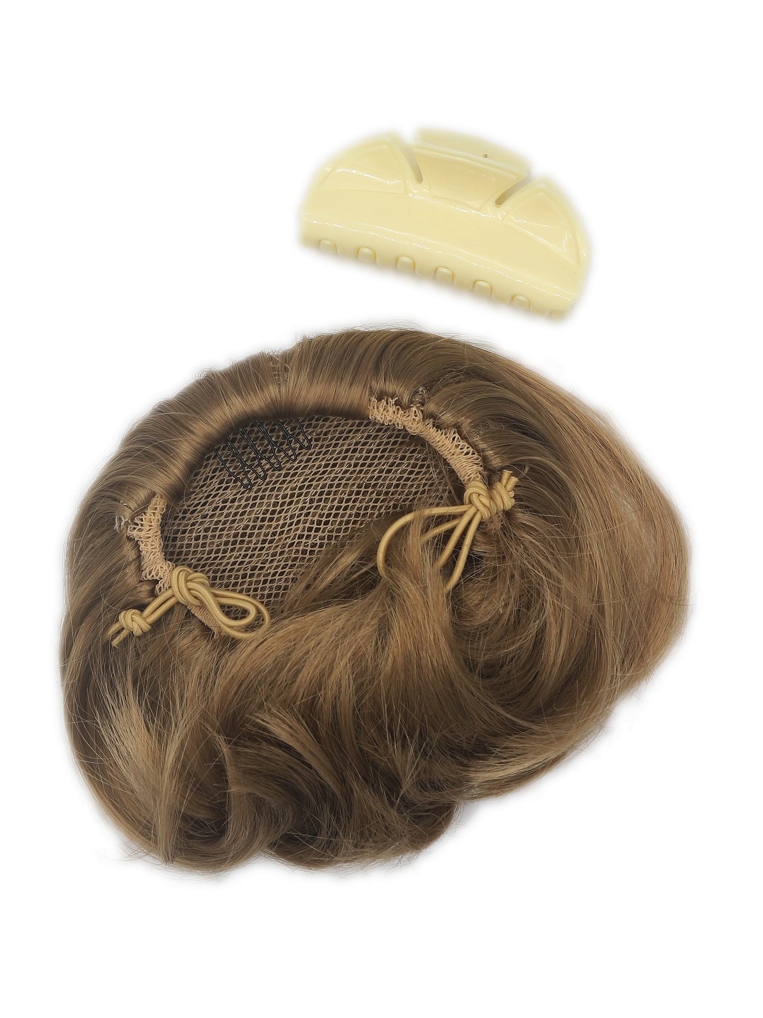 Ponytail Hairpiece short straight voluminous like hair bun honey blond 909AB, view 4, WIG ME UP: Your Perücken Online Shop Ponytails, honey blonde, curled, short