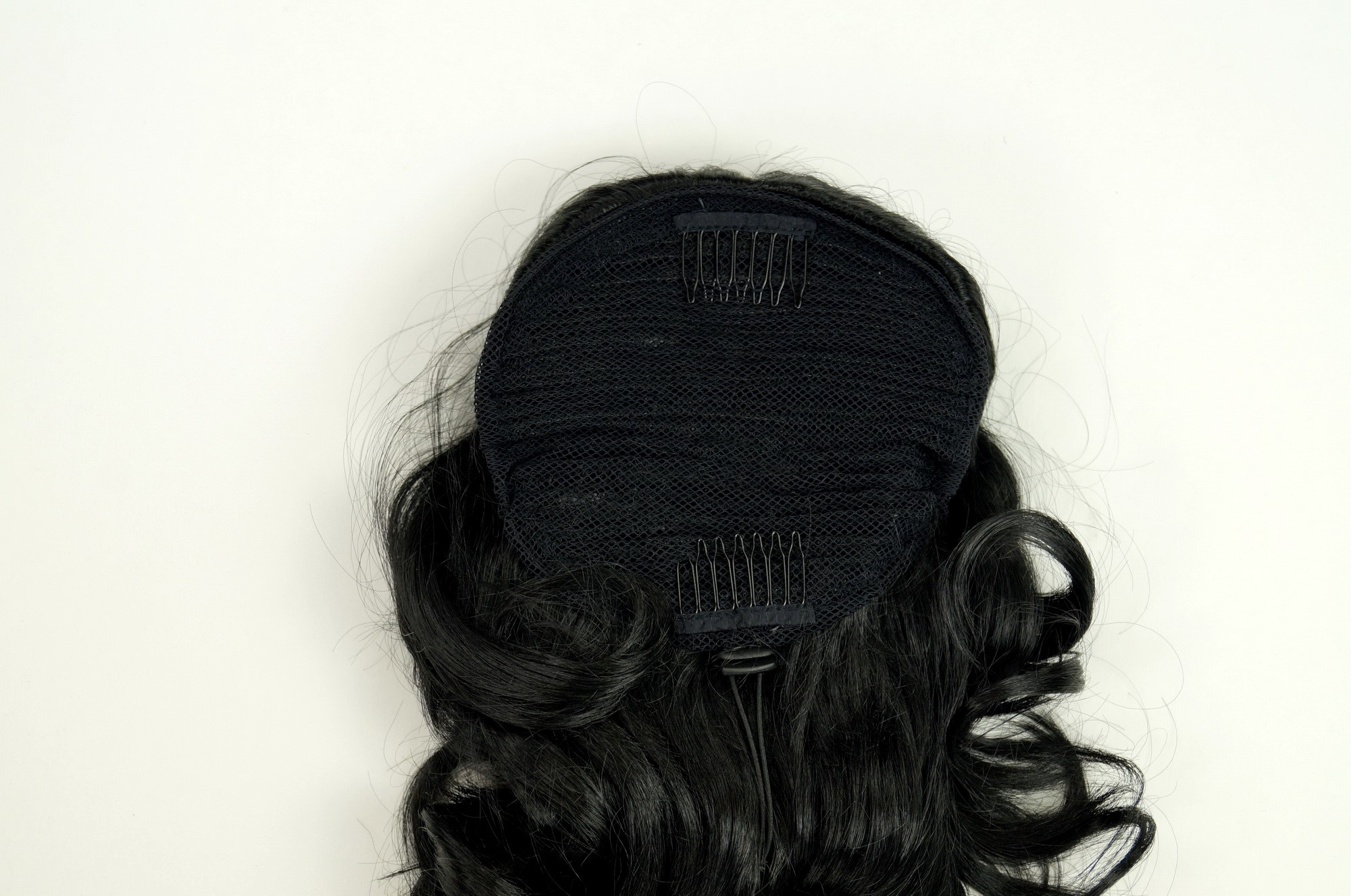 Hairpiece PONYTAIL with combs and elastic draw string curly voluminous very long deep black 23 ", view 3, WIG ME UP: Your Perücken Online Shop Ponytails, Black, curled, long