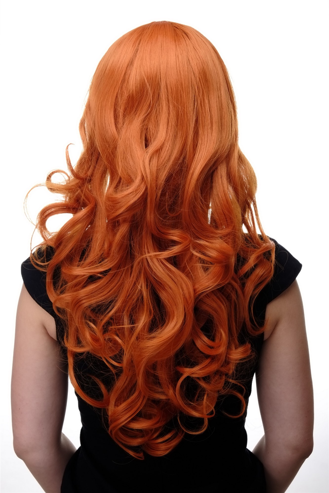 Quality Wigs, Ladies, red/orange, curled, long