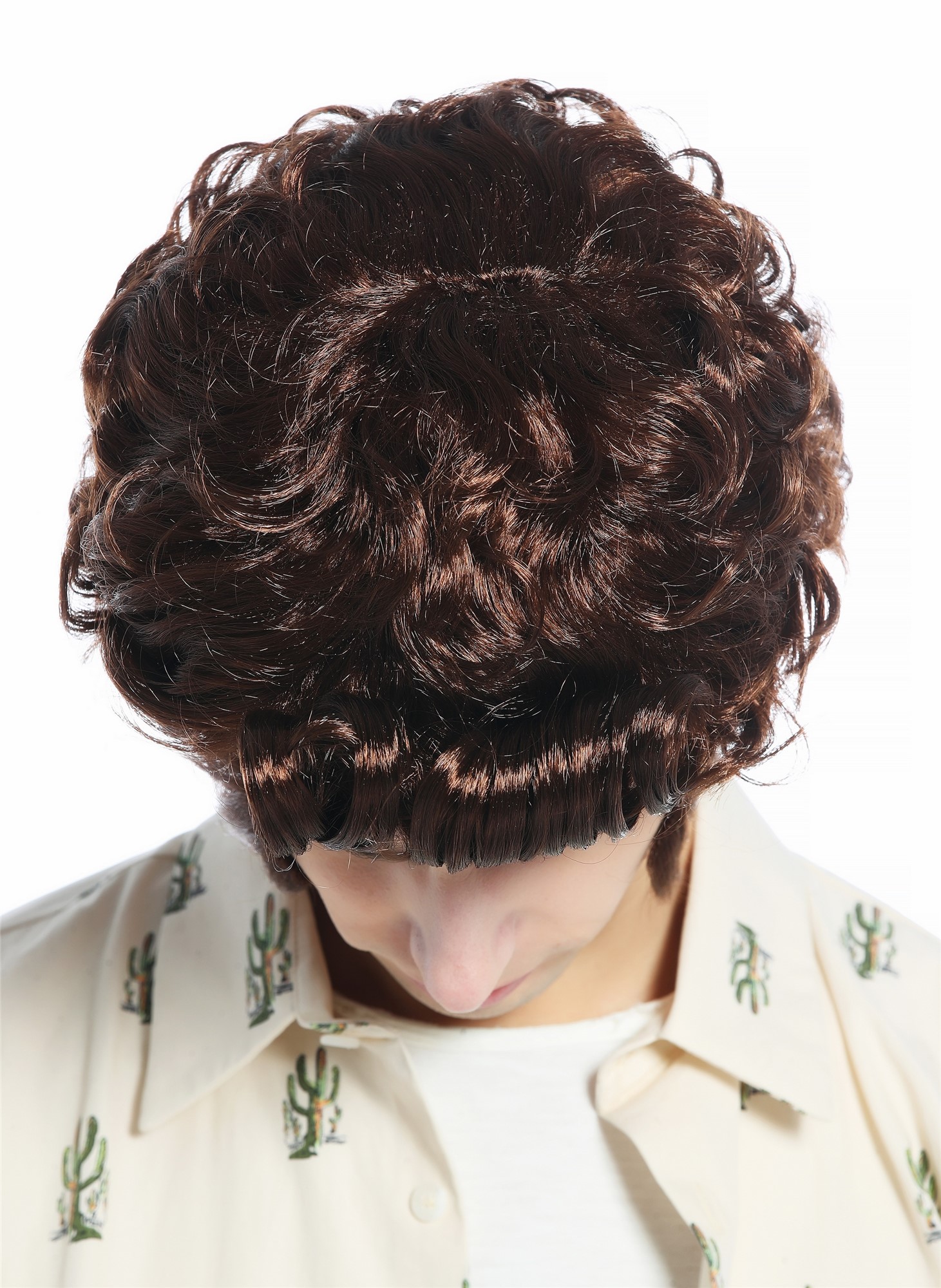 günstige Party Perücke, Perücke Herren Rockabilly Tolle wellig Koteletten50er Mahagoni Braun 24862-P33, Ansicht 5, WIG ME UP: Ihr Perücken Online Shop lockige Party Perücke Mahagoni kurze Haare für Herren