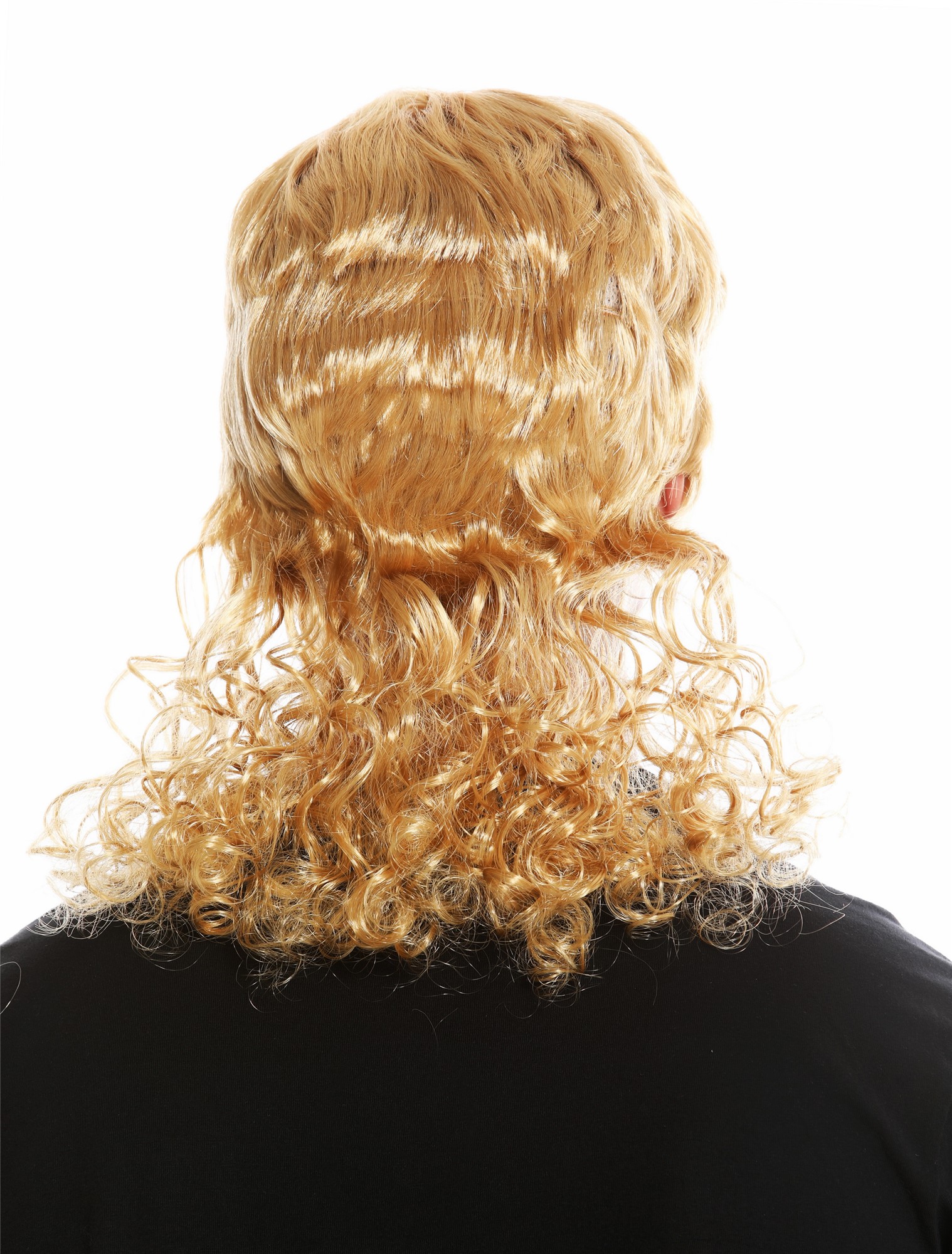 Wig women men carnival curly mullet lad crooner film star copper blond 60893, view 4, WIG ME UP: Your Perücken Online Shop Party Wig, Unisex, golden blonde, curled, shoulder-length