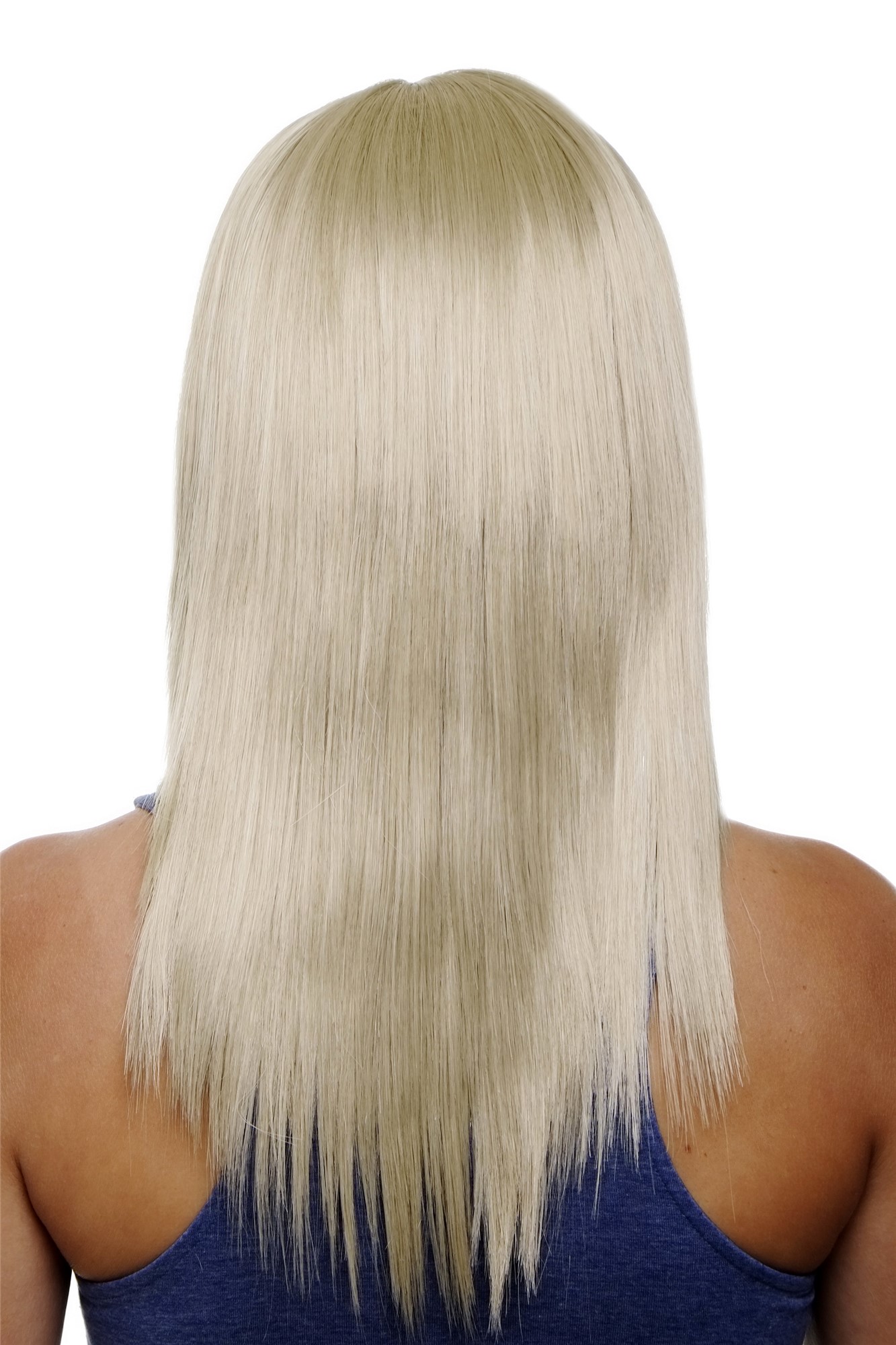 Clip-in Haarteil mit 5 Klammern glatte lange Haare Hell-Aschblond HD1401-22, Vorderansicht, WIG ME UP: Ihr Perücken Online Shop glatte Halbperücke Hell-Aschblond 31 cm lang