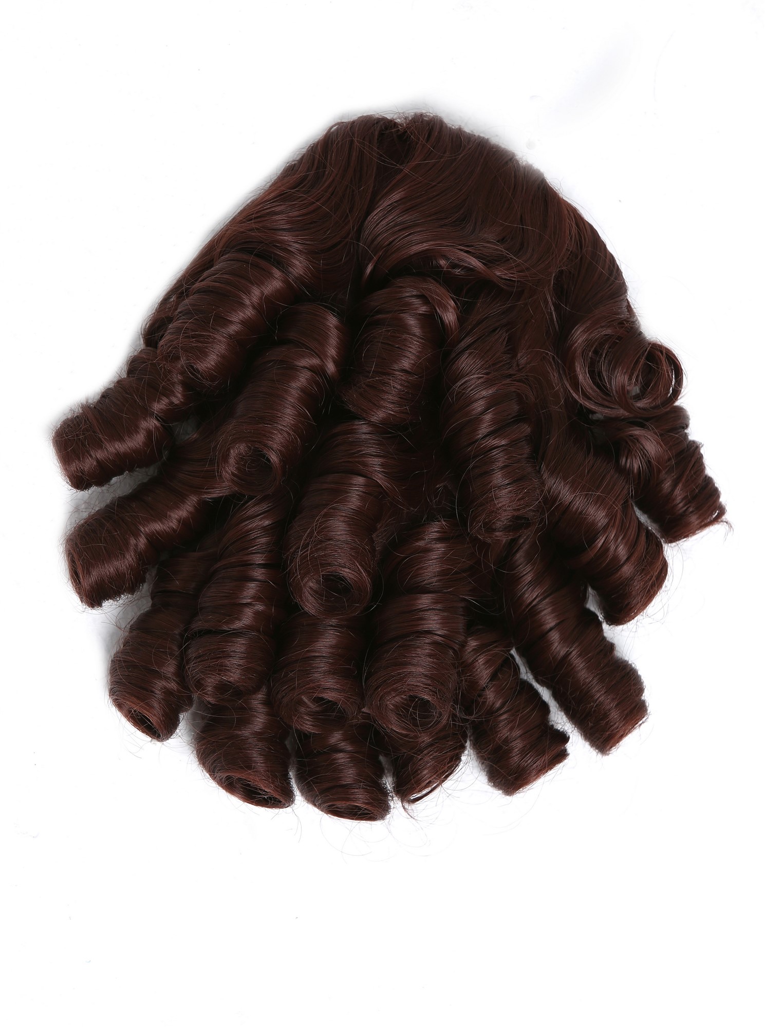Ponytail long black ringlets curls baroque victorian mahogany auburn 2213-HAT, view 4, WIG ME UP: Your Perücken Online Shop Ponytails, mahogany brown, curled, short