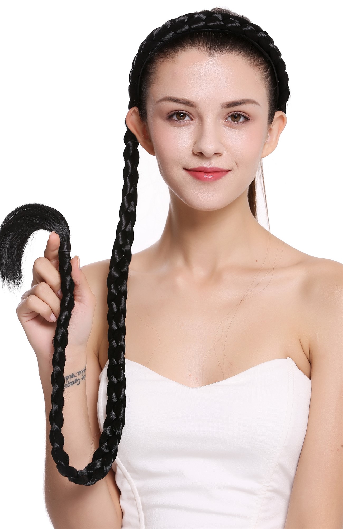 Hair Circlets, Black, Braided, very long