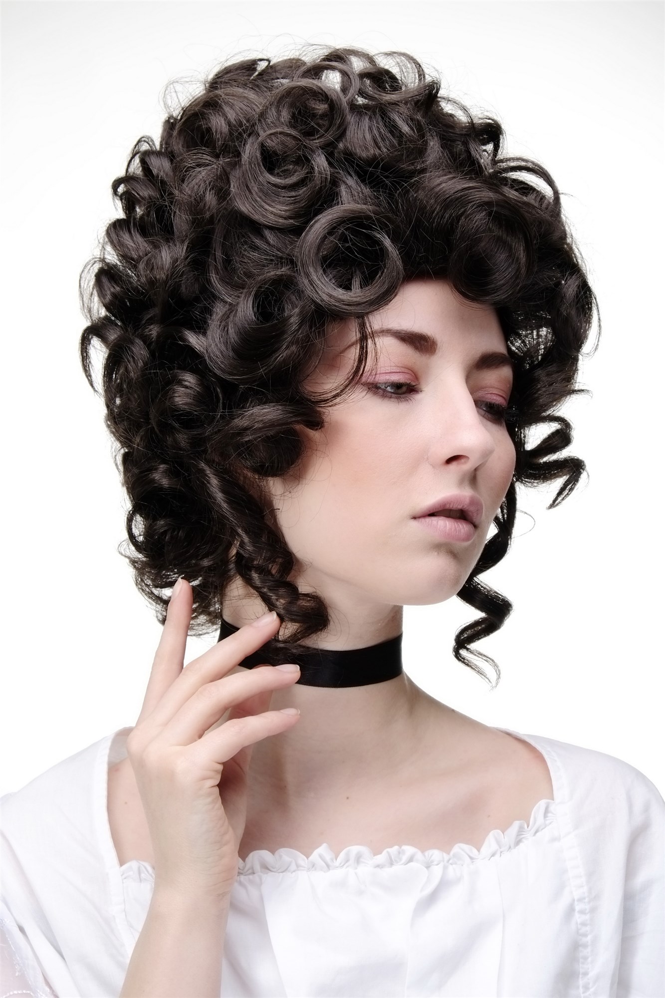 Lady  Wig Theatre Renaissance Baroque Rococo Beehive Marie Antoinette chocolate brown, view 2, WIG ME UP: Your Perücken Online Shop Quality Wigs, Ladies, Brown, curled, short