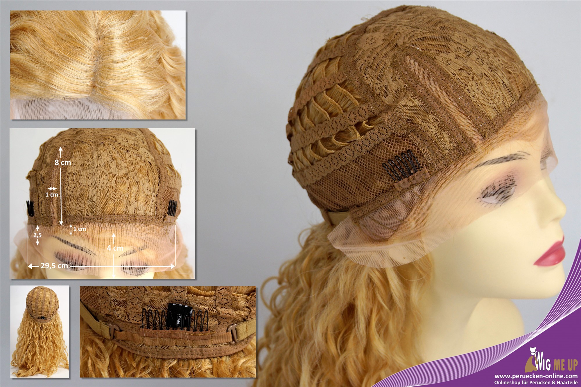 Monofilament lace front lady wig side parting long curls blonde mix VK-18-MF, view 7, WIG ME UP: Your Perücken Online Shop Quality Wigs, Ladies, blond mix, wavy, long