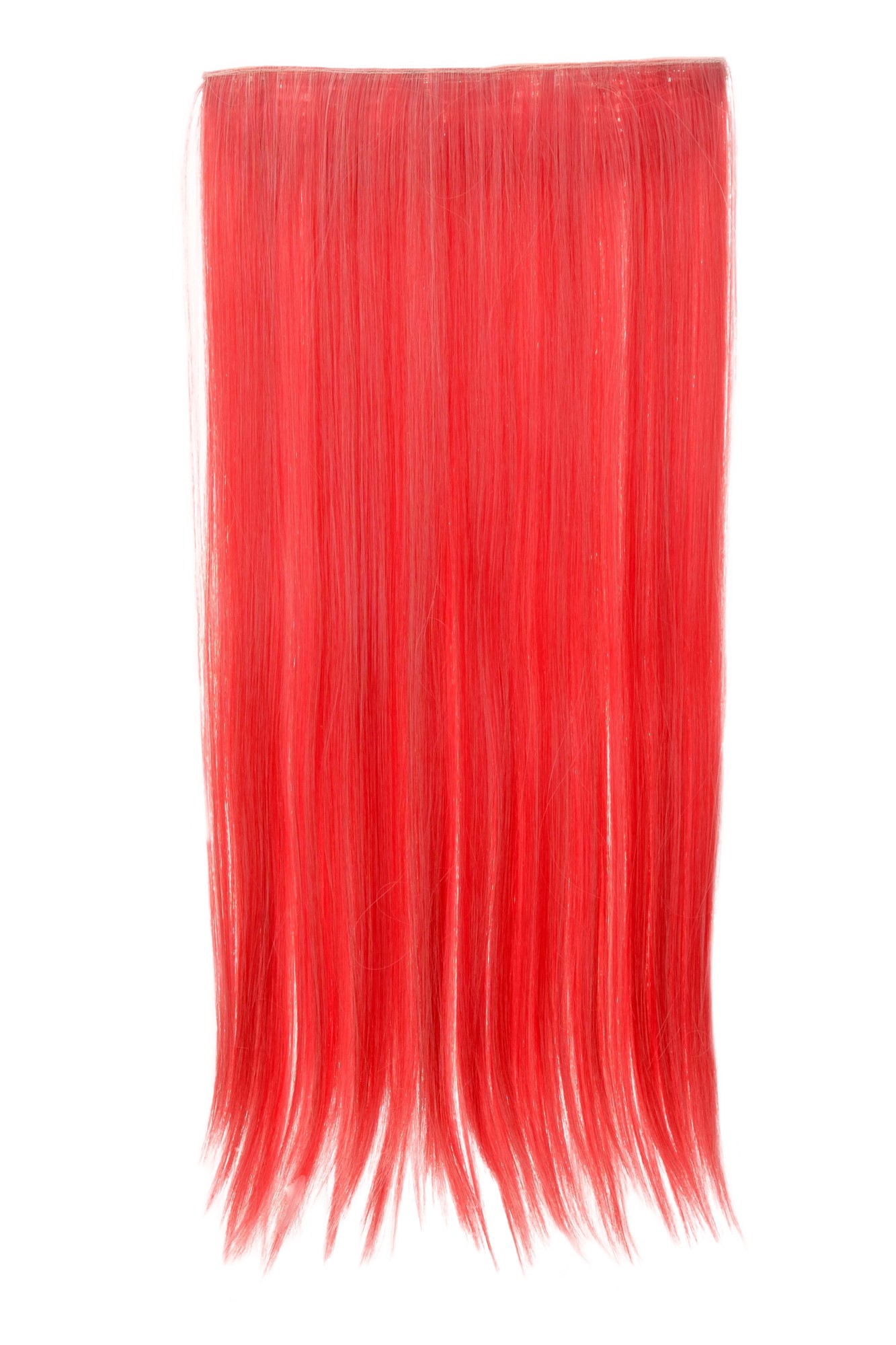 glatte Halbperücke Feuerrot-Weißblond-Mix 60 cm lang