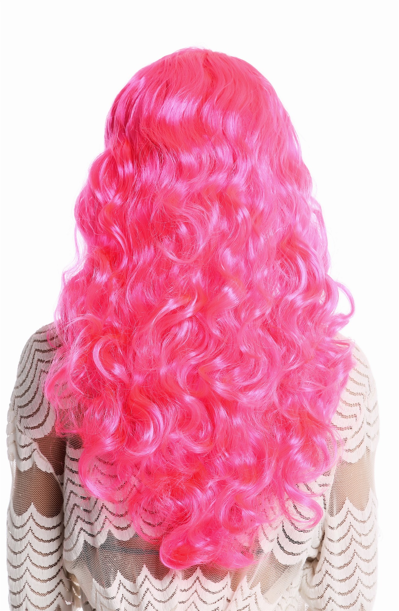 Party Wig, Ladies, Pink, curled, long