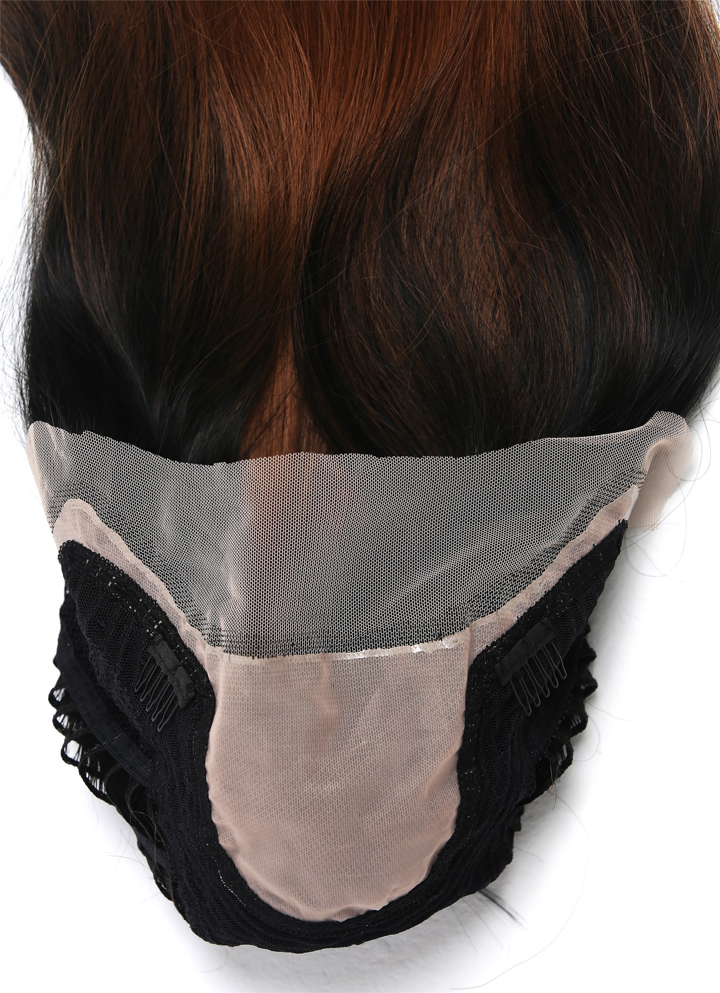 Lady wig lace front monofilament long sleek black copper brown ombre DW2730-MF, view 7, WIG ME UP: Your Perücken Online Shop Quality Wigs, Ladies, brown-black mix, straight, very long