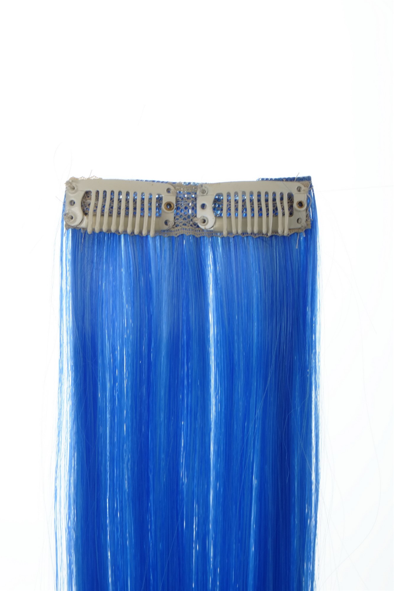 2 Clips Extension Strähne glatt 45 cm Ombre Blau YZF-P2S18P-TF2517TTF2513B, Ansicht 3, WIG ME UP: Ihr Perücken Online Shop glatte Extensions Ultramarinblau-Neonblau-Mix 45 cm lang
