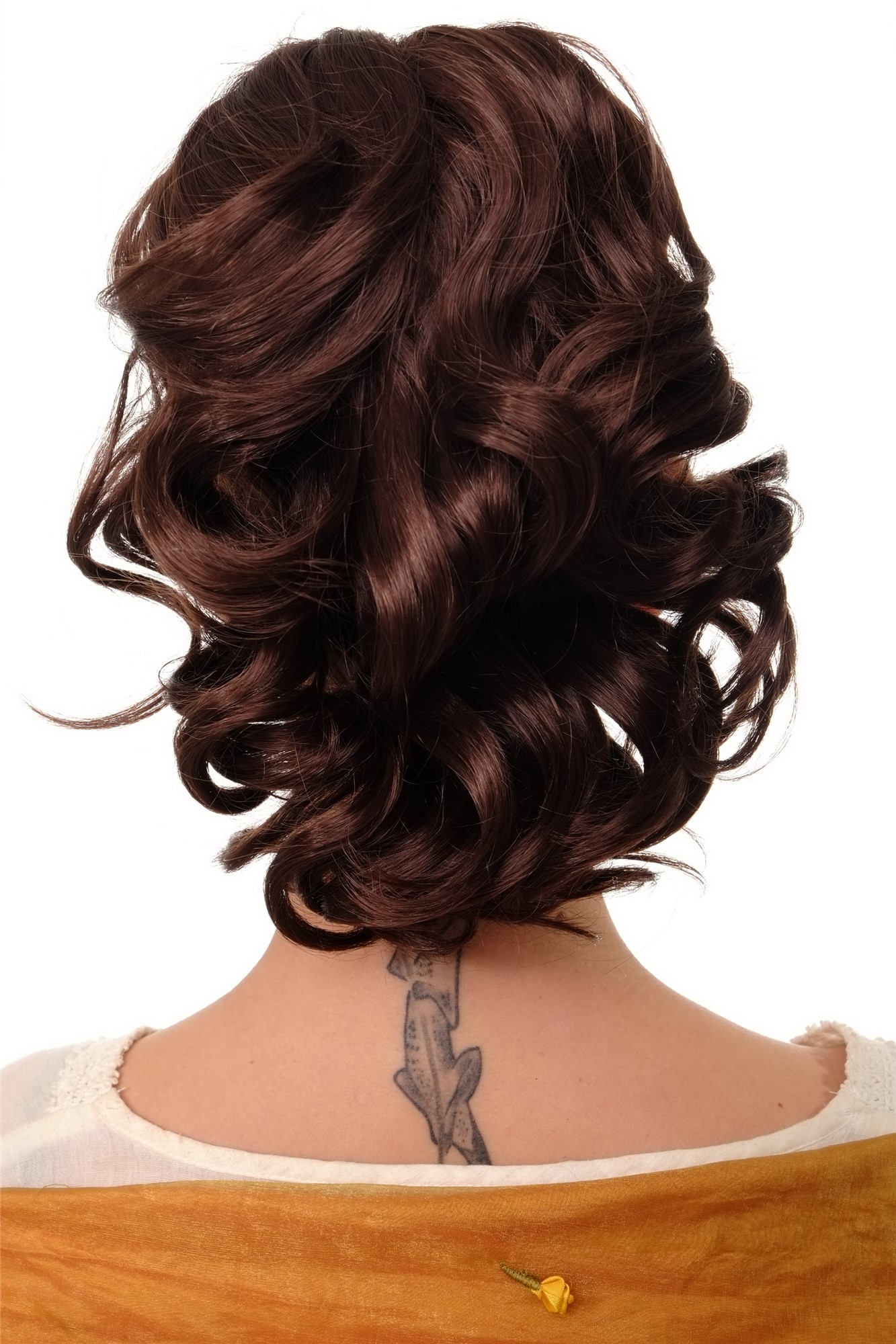 JL-3023-6 Hairpiece PONYTAIL with comb and elastic draw string short wavy voluminous mahogany brown mix 14", view 2, WIG ME UP: Your Perücken Online Shop Ponytails, medium ash brown, wavy, shoulder-length