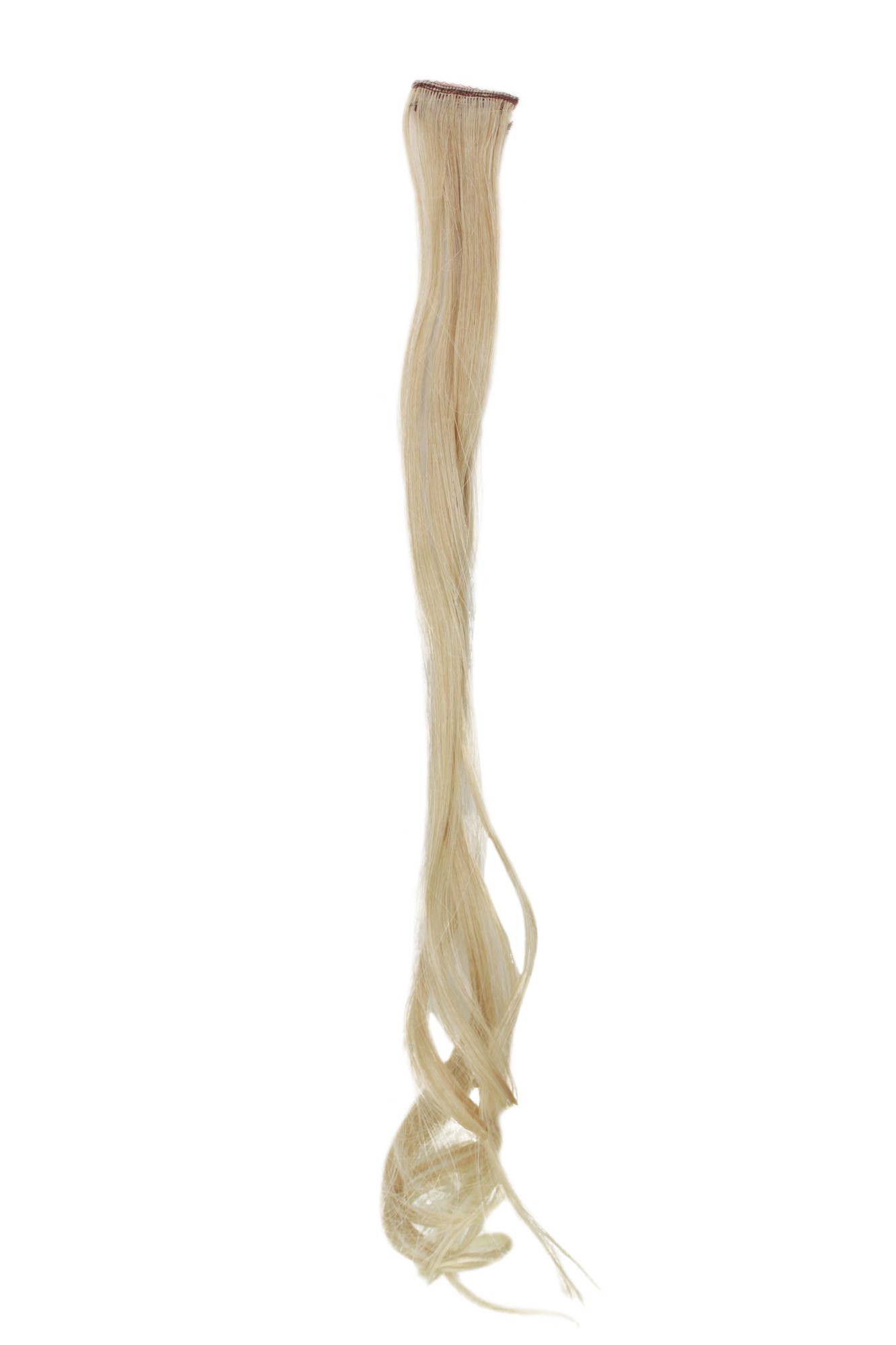 1 Clip Extension Strähne wellig 65 cm Hellblond-Mix YZF-P1C25-24BT613, Vorderansicht, WIG ME UP: Ihr Perücken Online Shop wellige Extensions Gold-Hell-Blond-Mix 63 cm lang