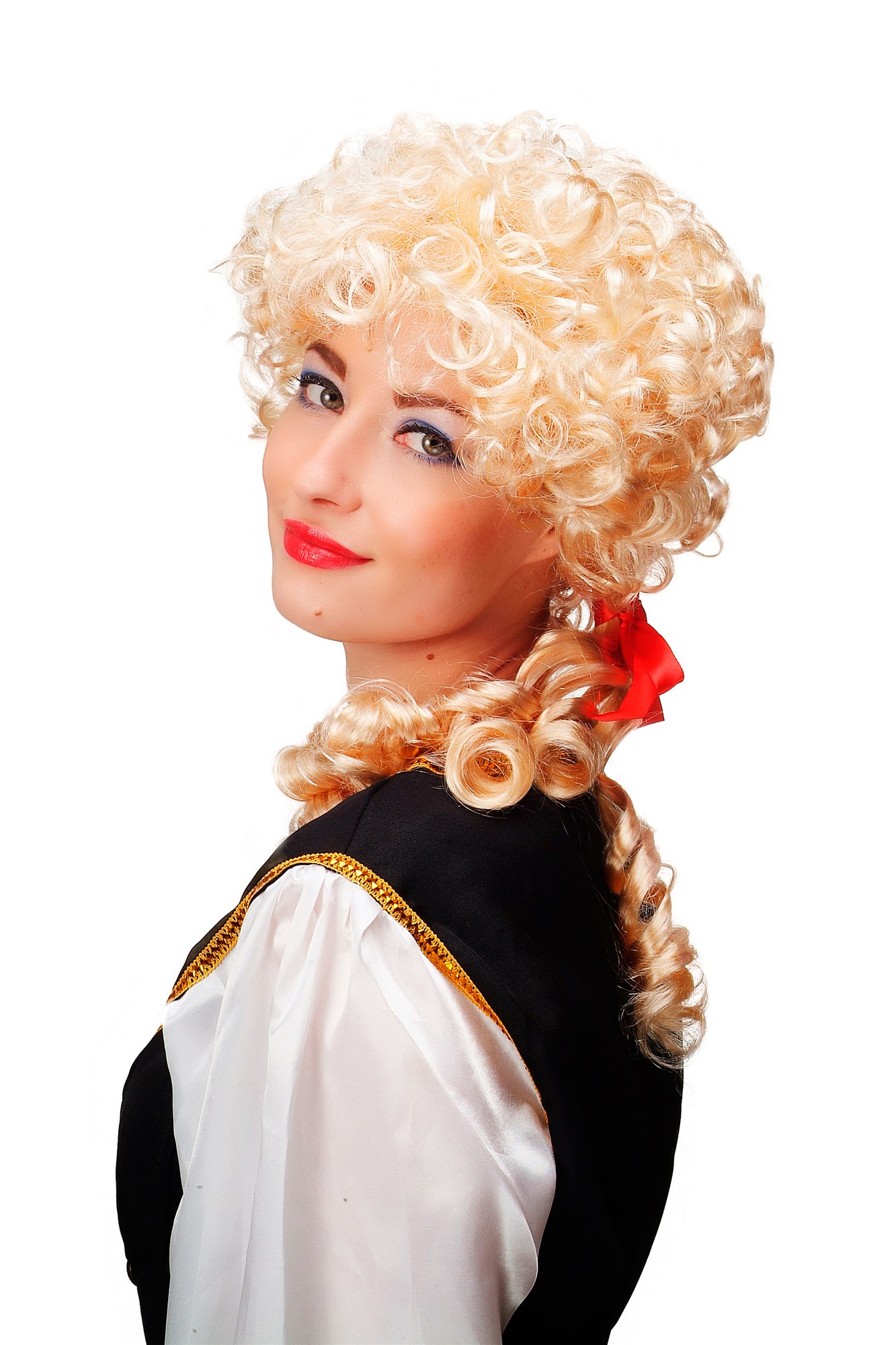 Lady wig colonial Baroque curls ringlets pigtails blonde Marie Antoinette 3048, view 2, WIG ME UP: Your Perücken Online Shop Party Wig, Ladies, Blonde, curled, long