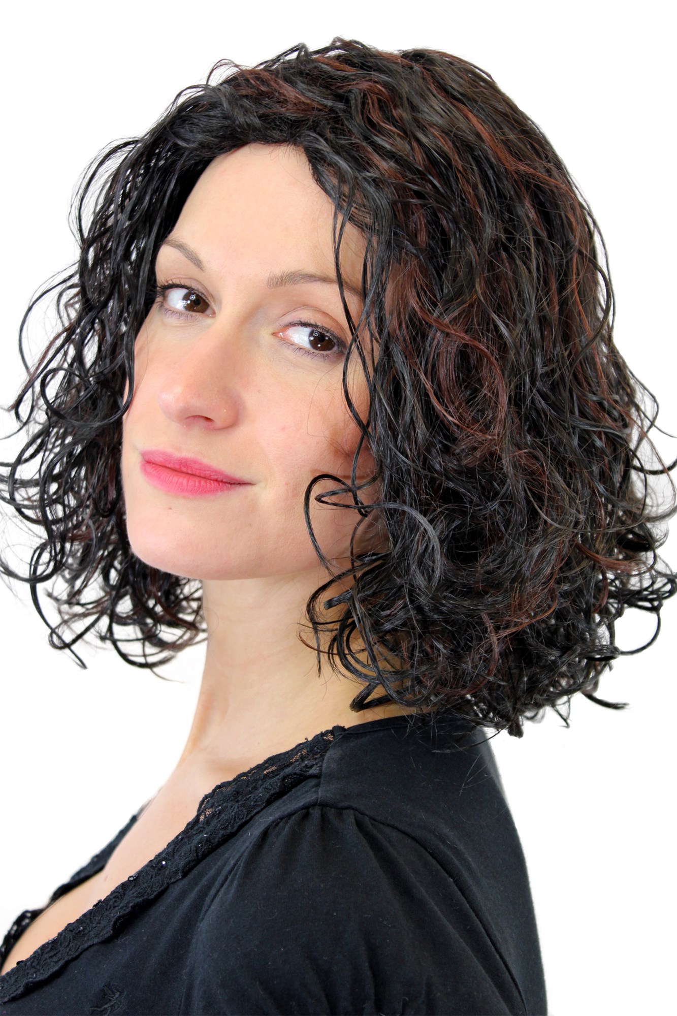 CARIBBEAN DREAM Lady  Wig WILD wet-look curls middle-parting MIXED DARK BROWN GFW1301-2H33, view 3, WIG ME UP: Your Perücken Online Shop Quality Wigs, Ladies, dark brown, curled, short