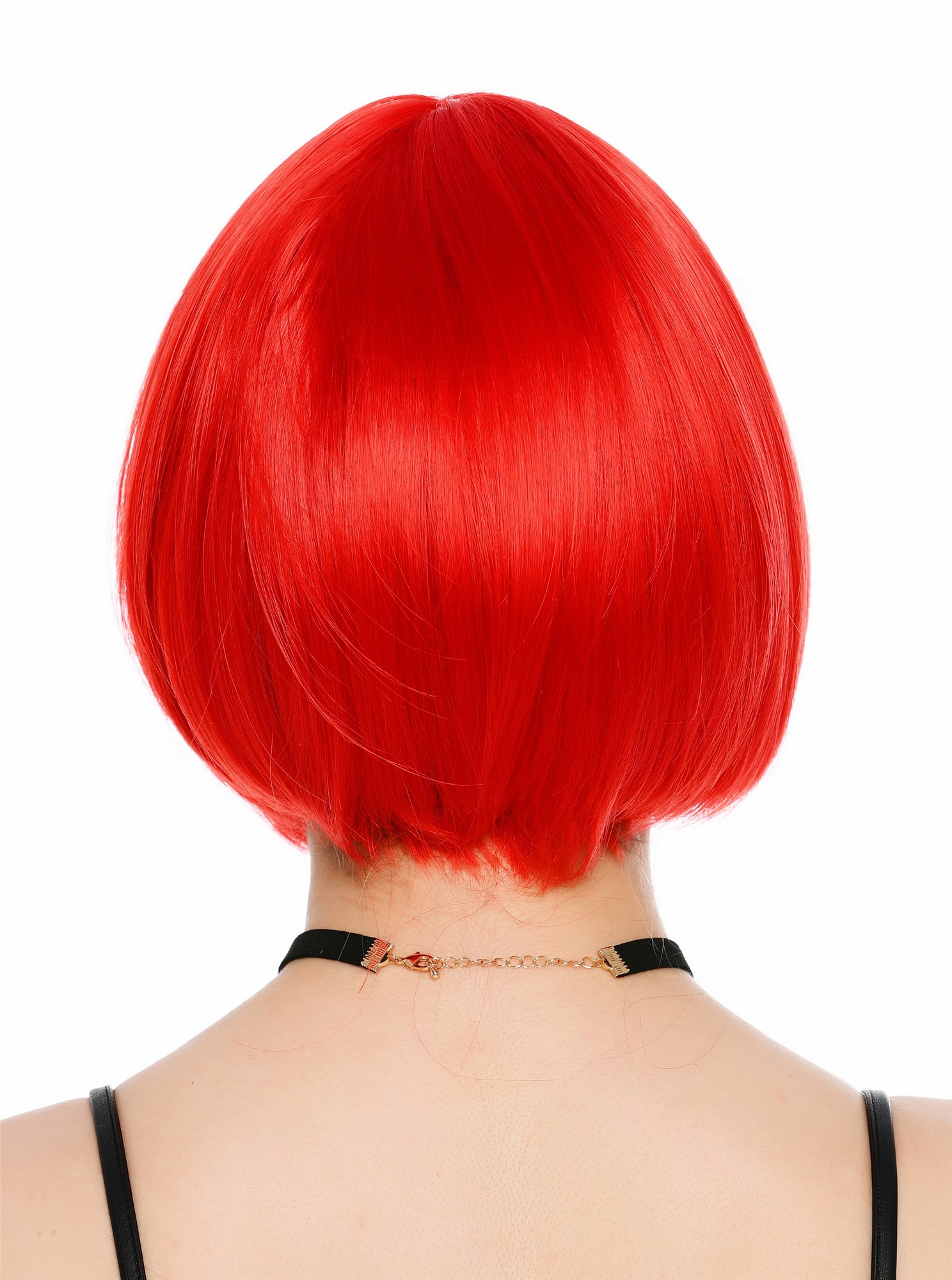 Damenperücke kurz Bob Pony glatt leuchtendes Rot SZL0751-DHT113