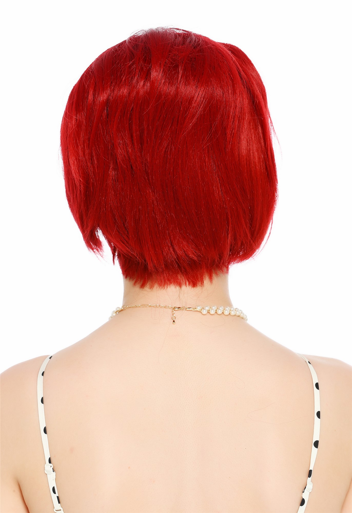 Perücke Damen Retro 50er 60er Beehive hochtoupiert kurz Pony Rot Feuerrot VK-65-137