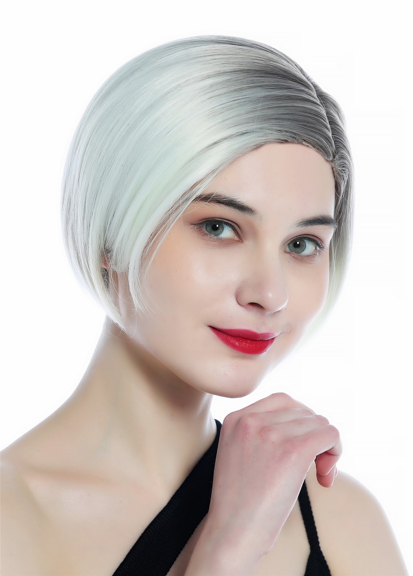 Ladies' Wig women short smooth parting ombre dark blonde to platinum SZL0581, view 2, WIG ME UP: Your Perücken Online Shop Quality Wigs, Ladies, light blonde-copper gold mix, straight, short