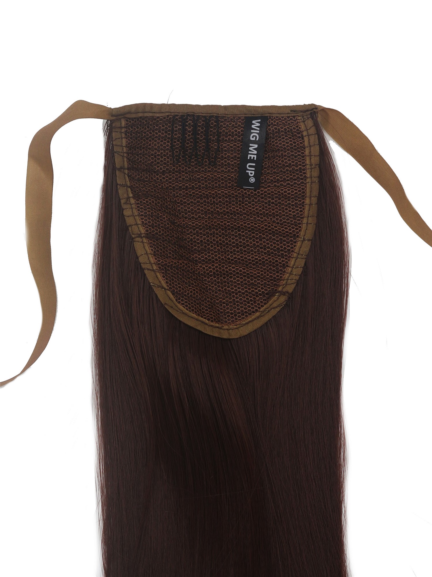 Ponytail Hairpiece comb ribbon wrap-around long smooth auburn mahogany YZF-1094S, view 5, WIG ME UP: Your Perücken Online Shop Ponytails, mahogany brown, straight, long