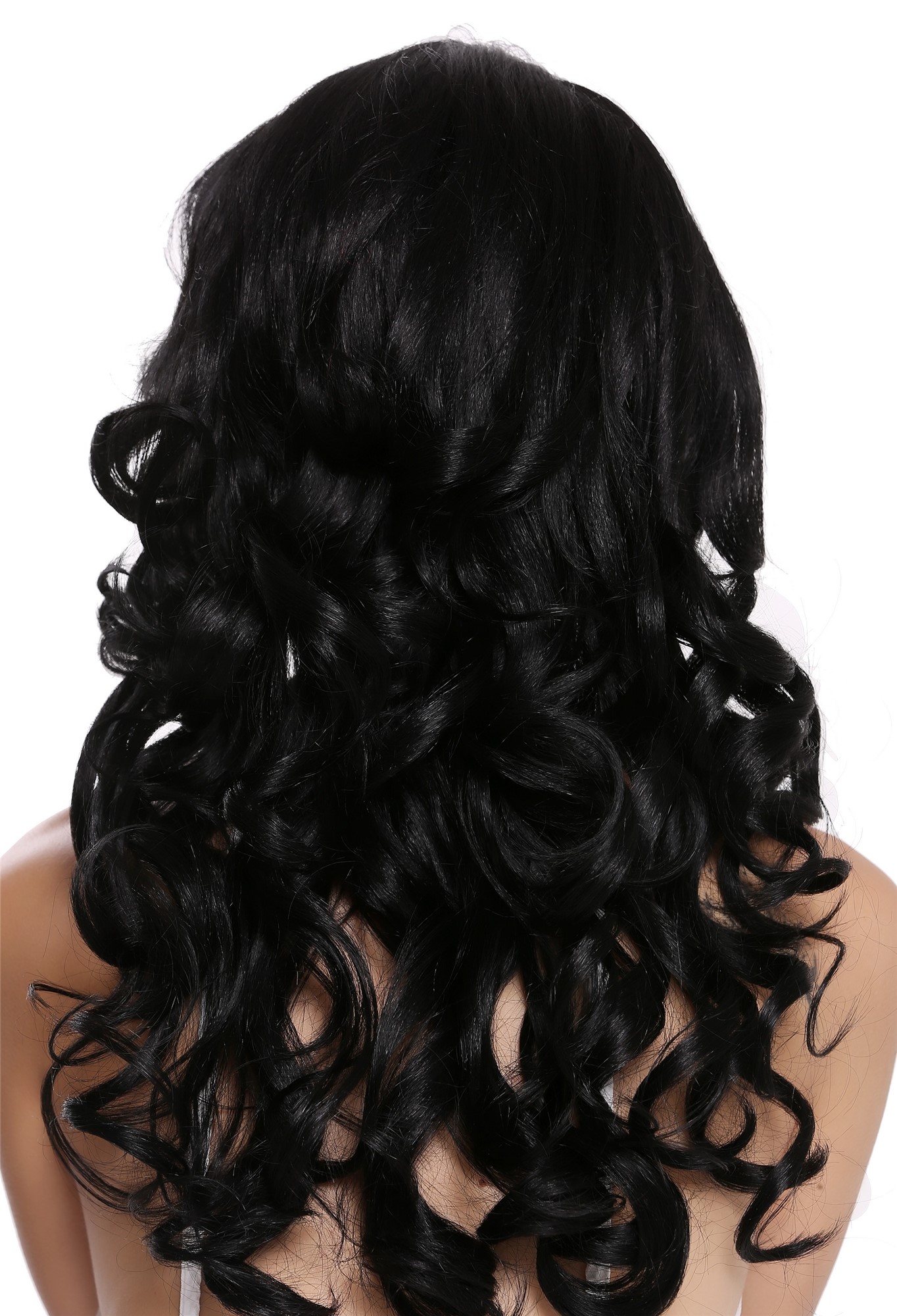 Lady women wig long wavy parting teased volume black Diva DW1948, view 4, WIG ME UP: Your Perücken Online Shop Quality Wigs, Ladies, Black, wavy, long