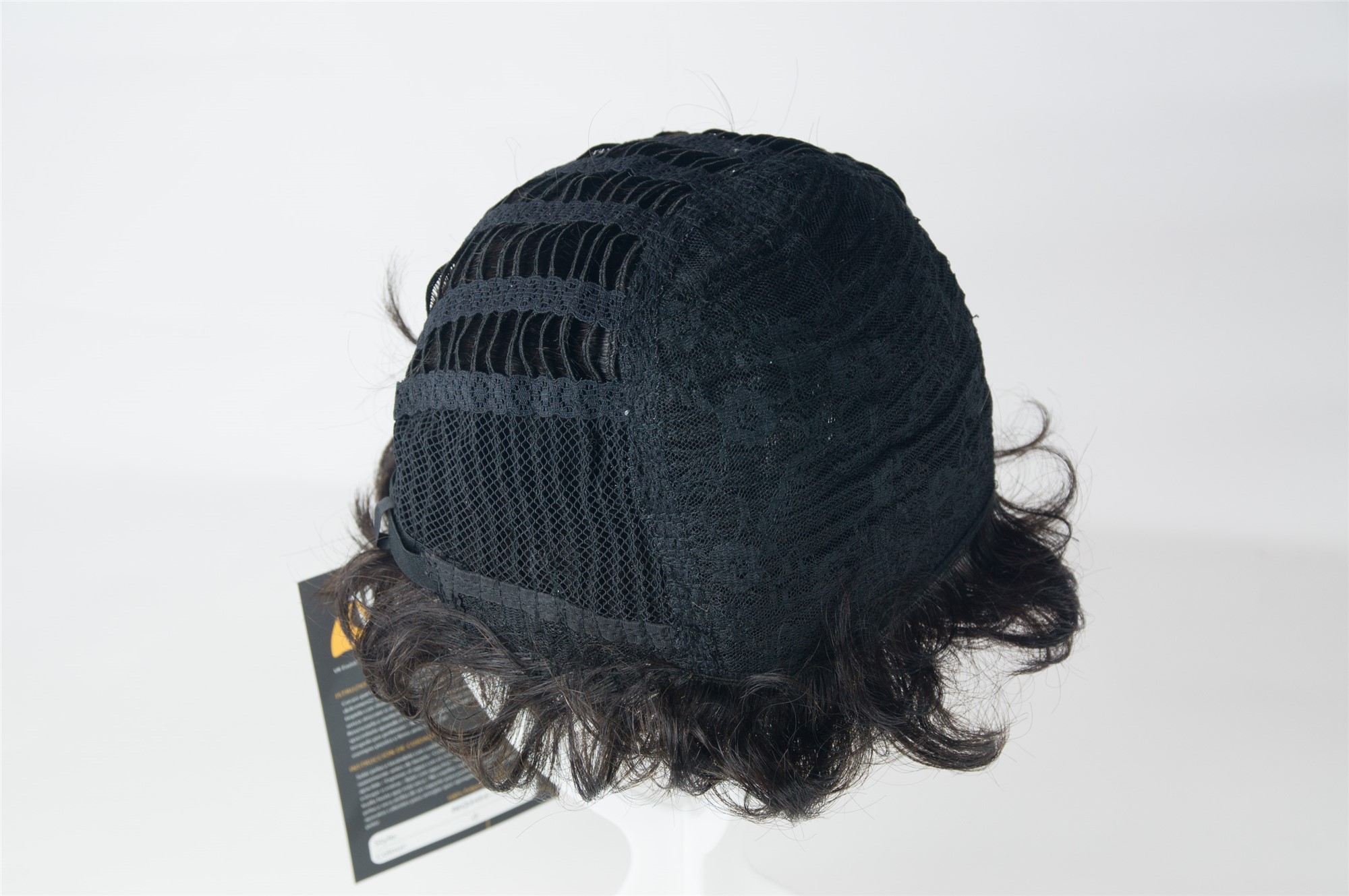 hochwertige Qualitätsperücken, Perücke Echthaar Herren Damen kurz Dunkelbraun natur NG-HH-13-0, Ansicht 5, WIG ME UP: Ihr Perücken Online Shop wellige Tressen-Perücke 100% Echthaar natur, ungefärbt kurze Haare für Unisex