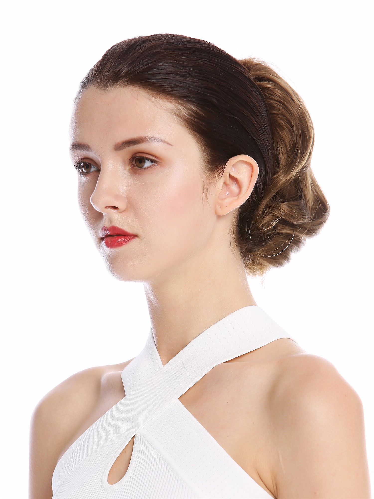 Ponytail Hairpiece Extensions short great volume wavy light golden brown 8" 1028, view 3, WIG ME UP: Your Perücken Online Shop Ponytails, golden brown, straight, short