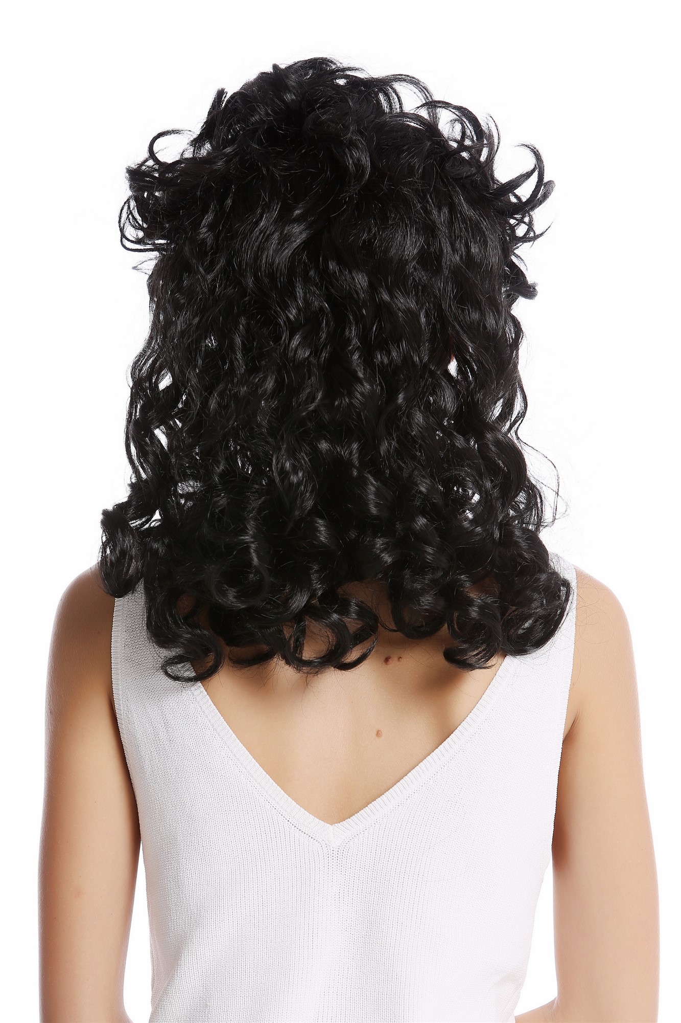 Party Wig, Ladies, Black, curled, long