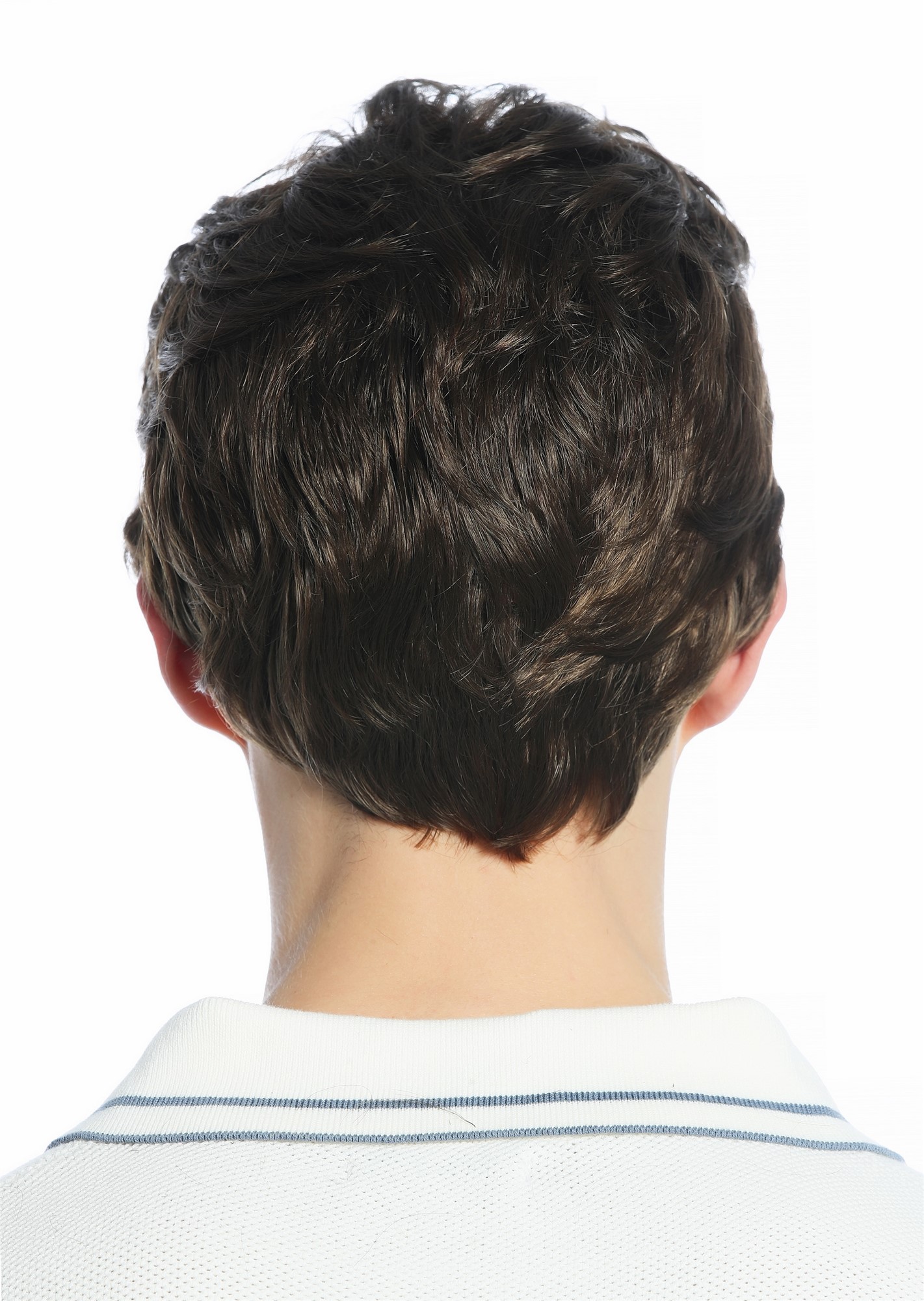 hochwertige Qualitätsperücken, Perücke kurz gescheitelt wellig Mittelbraun Braun DW94A-10, Ansicht 6, WIG ME UP: Ihr Perücken Online Shop wellige Tressen-Perücke Mittelbraun kurze Haare für Unisex